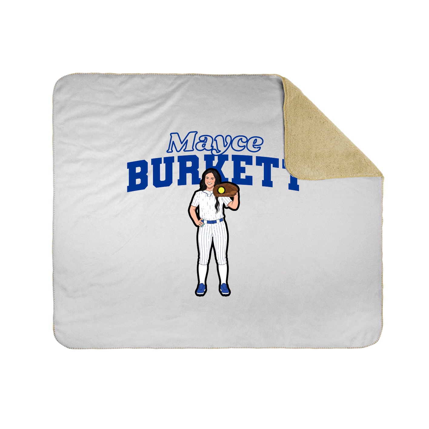 Throw Blanket — Name Arch in White