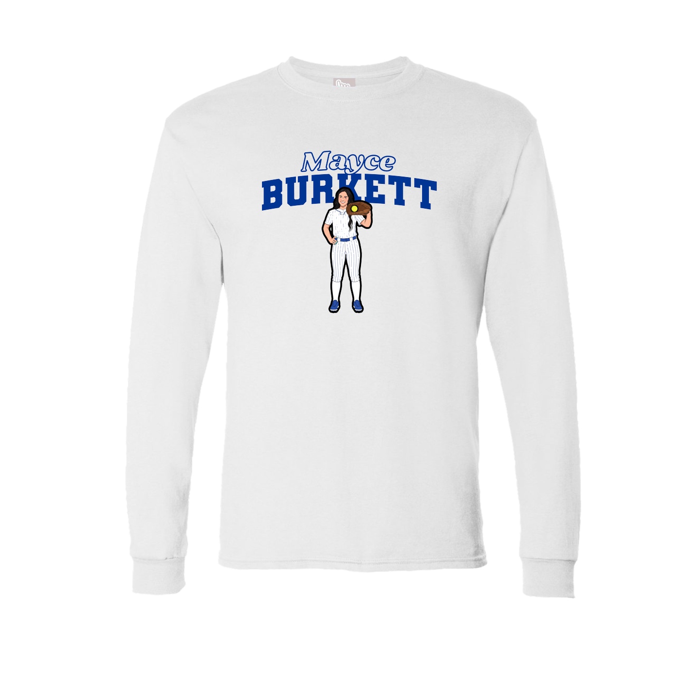 Long Sleeve Tee — Name Arch in White