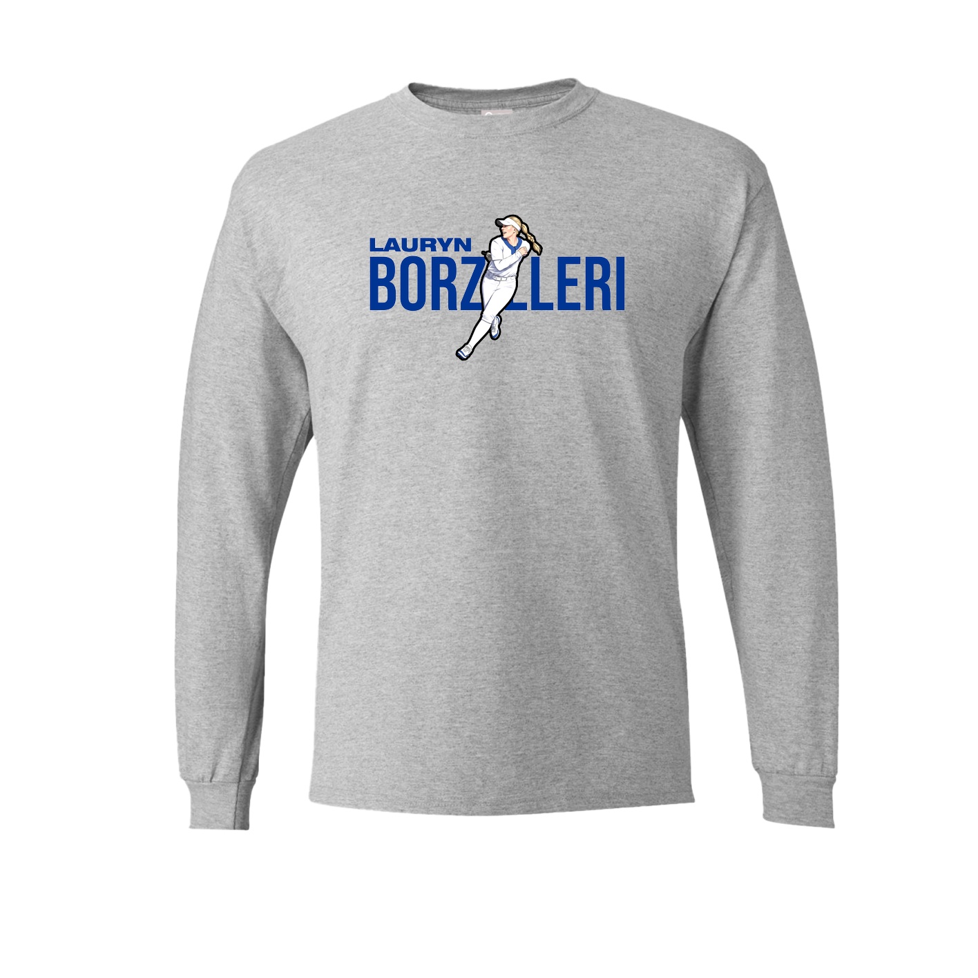 Long Sleeve Tee — Player Name in Grey