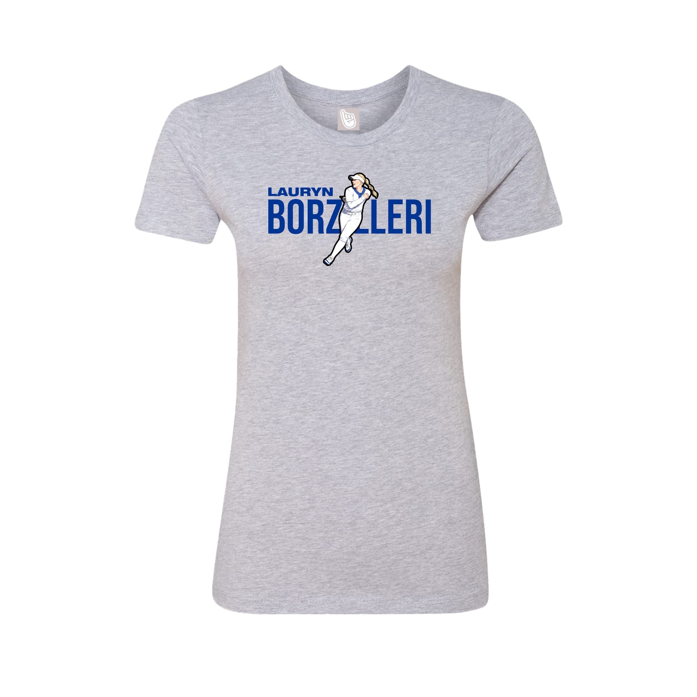 Fitted Women's Tee — Player Name in Grey