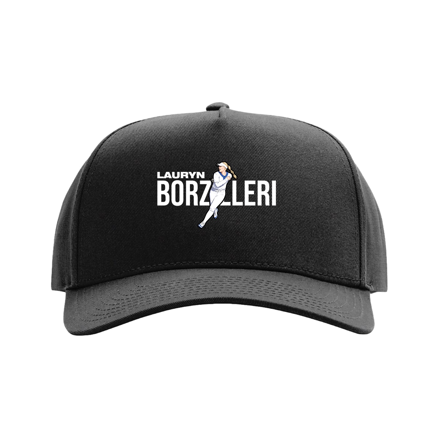 Full Fabric Five-Panel Champ Cap — Player Name in Black