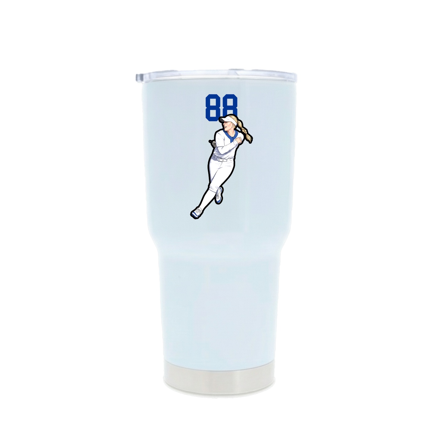 30oz Stainless Steel Tumbler — Number Top in White