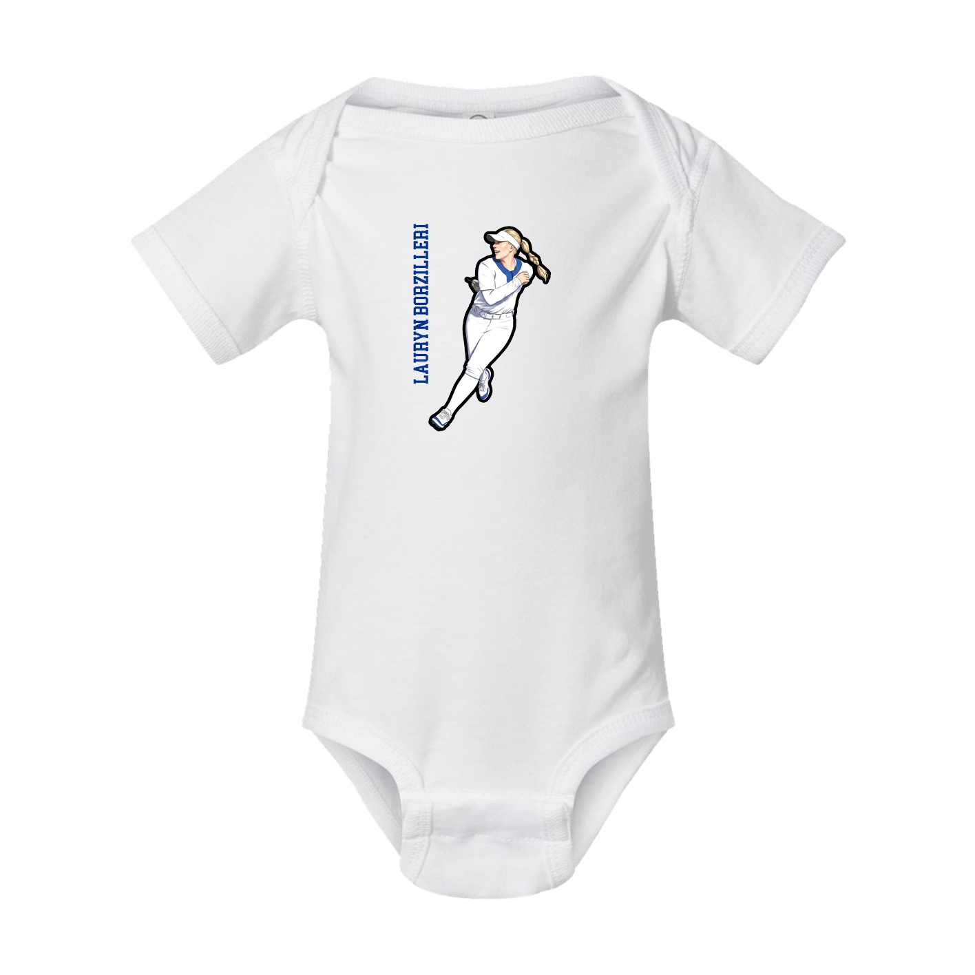 Baby Onesie — Name Vertical in White