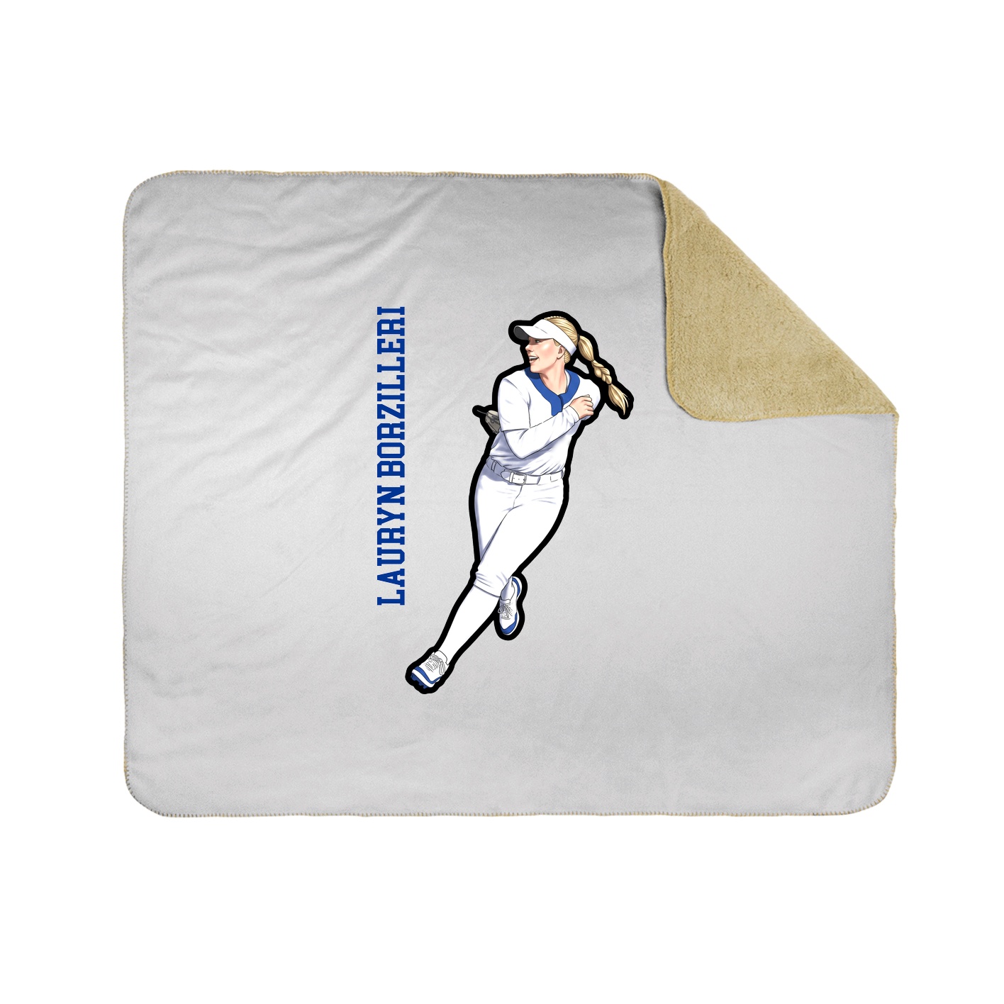Throw Blanket — Name Vertical in White