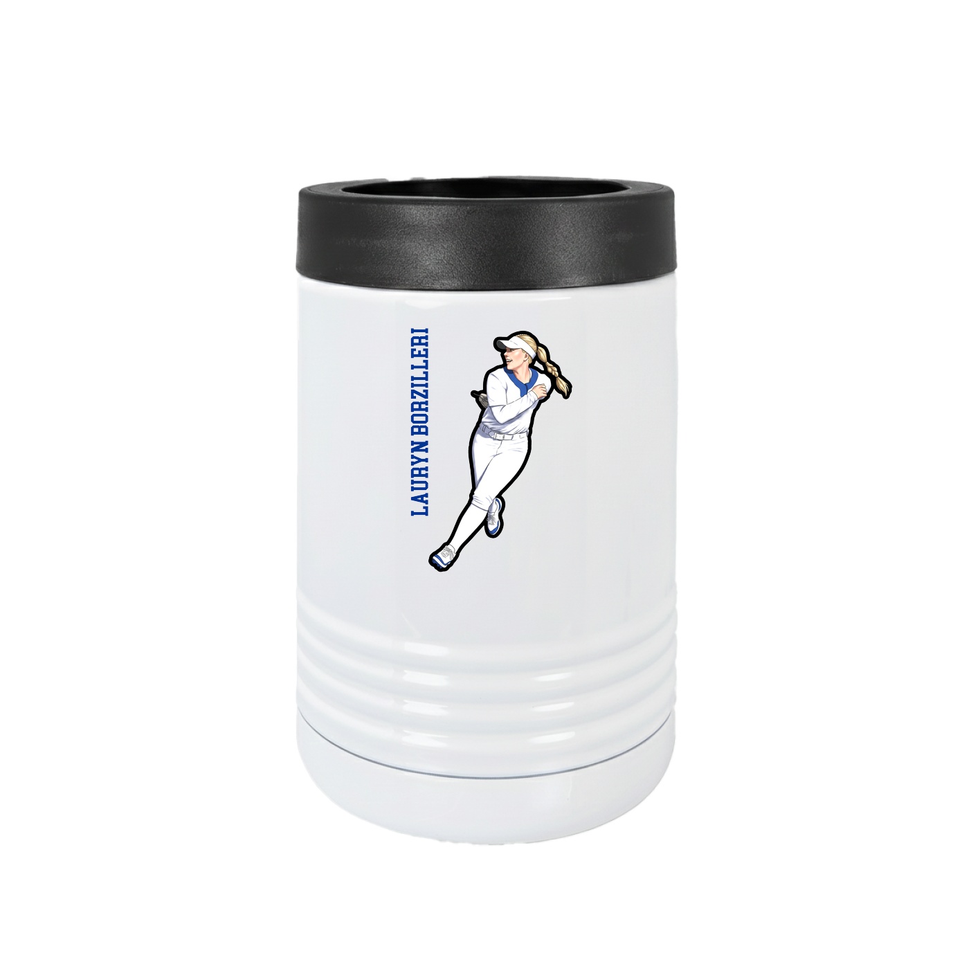 Beverage Holder — Name Vertical in White