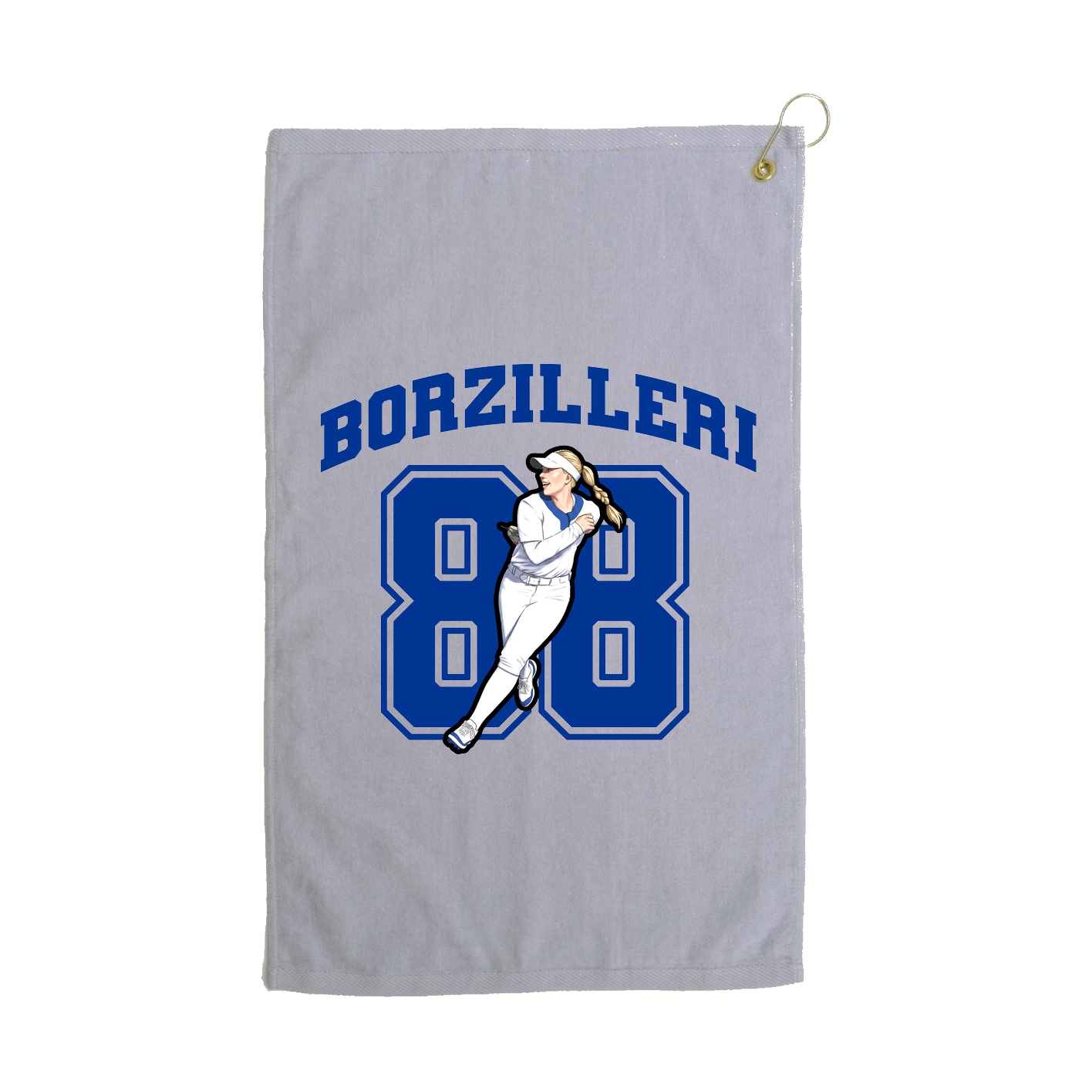 Golf Towel — Number in Grey
