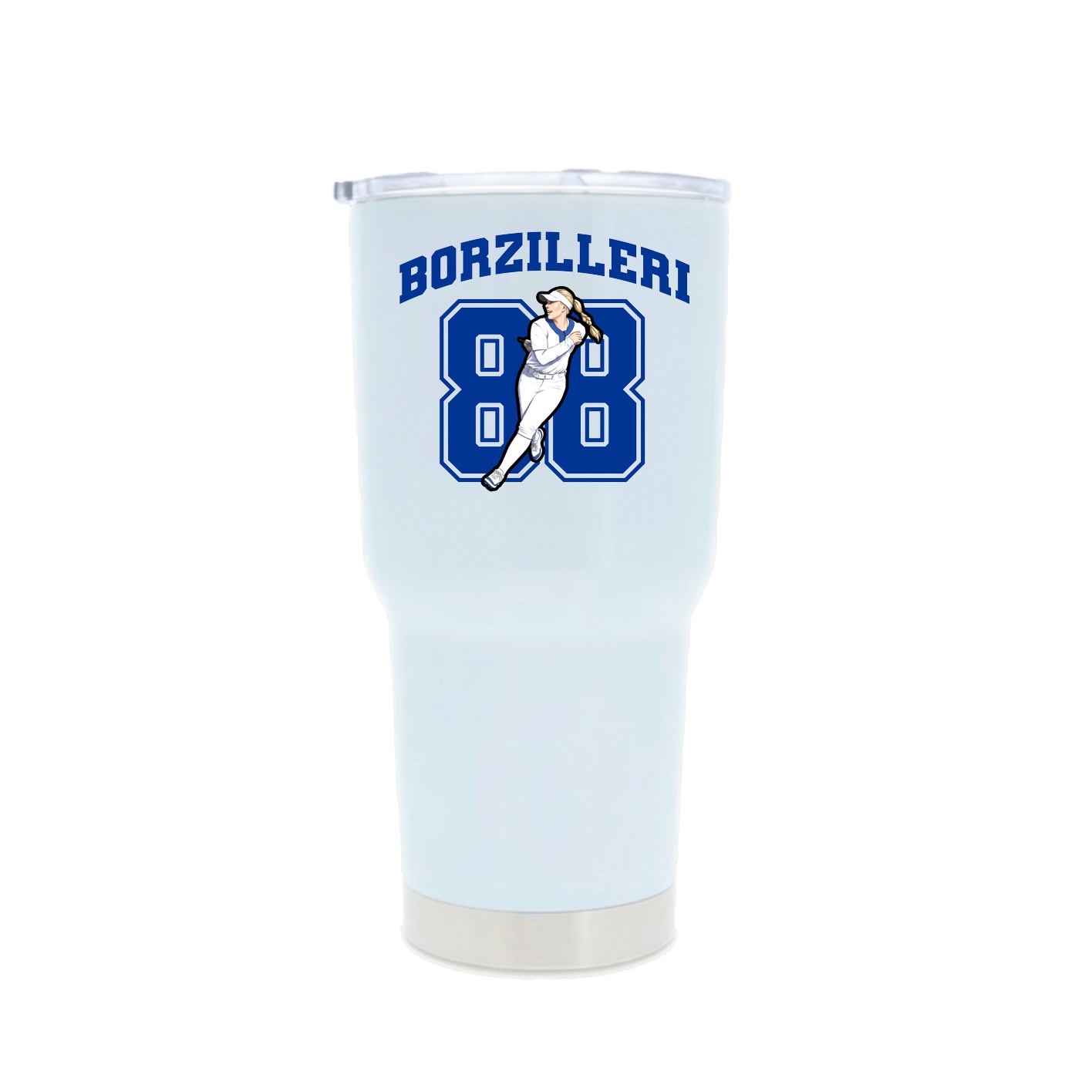 30oz Stainless Steel Tumbler — Number in White