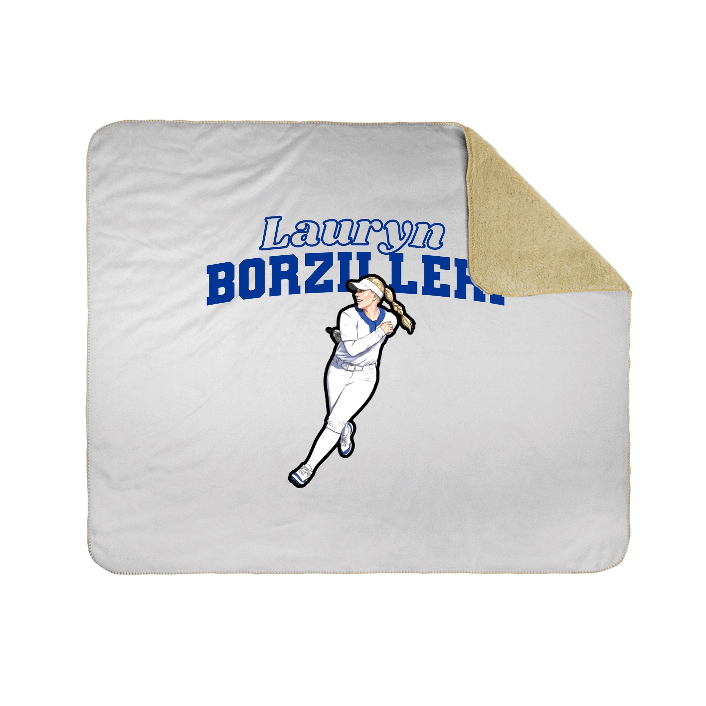 Throw Blanket — Name Arch in White