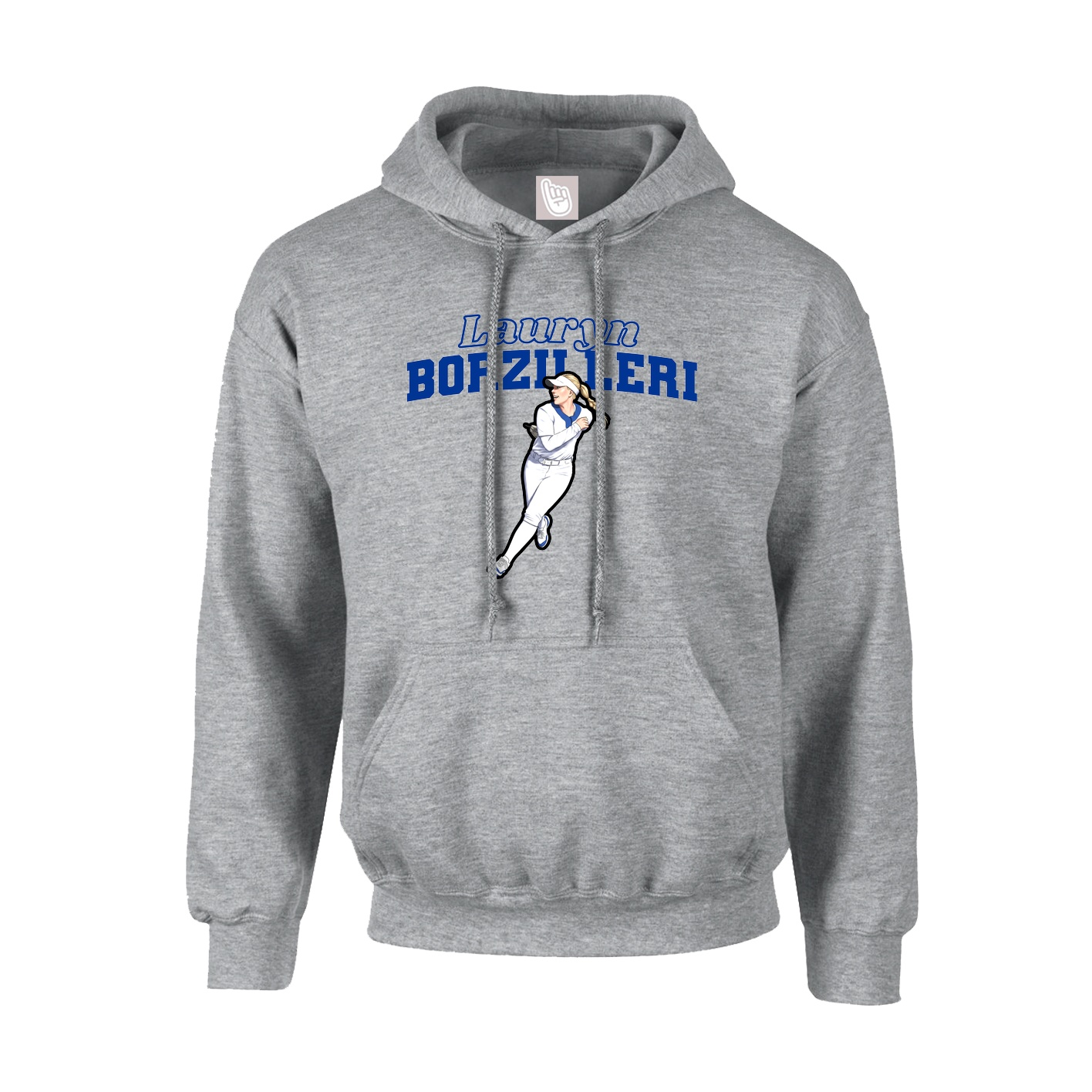 Hoodie — Name Arch in Grey