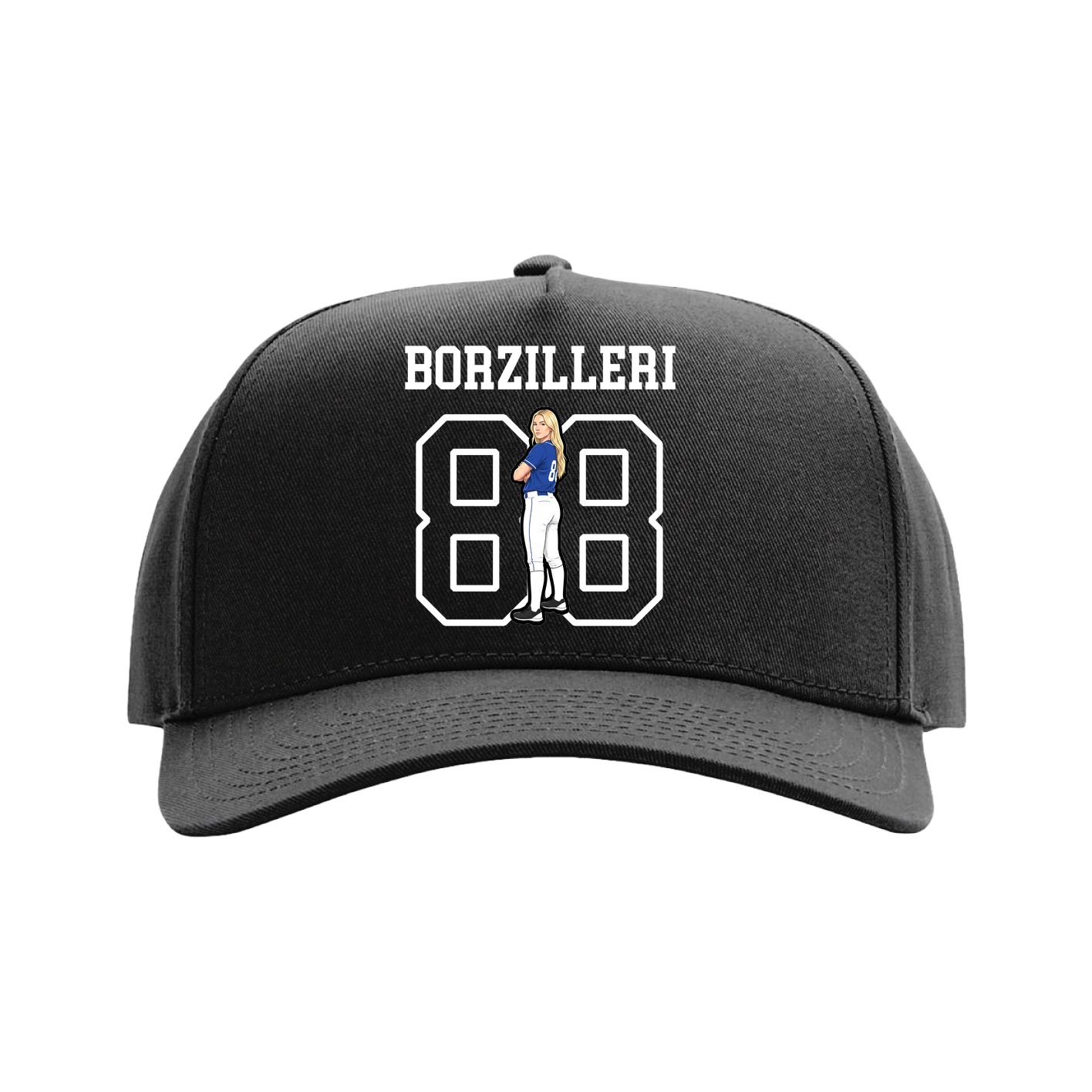 Full Fabric Five-Panel Champ Cap — Shirsey in Black