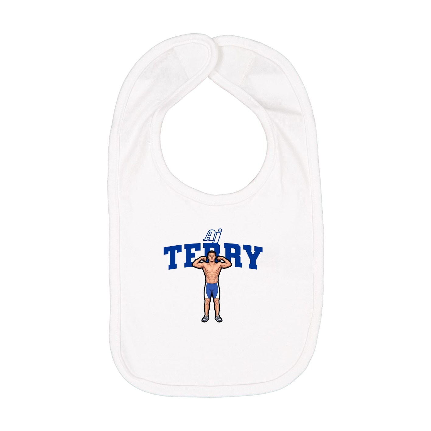 Infant Bib — Name Arch in White