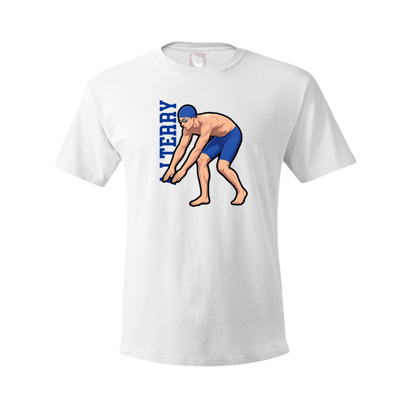 Tee — Name Vertical in White