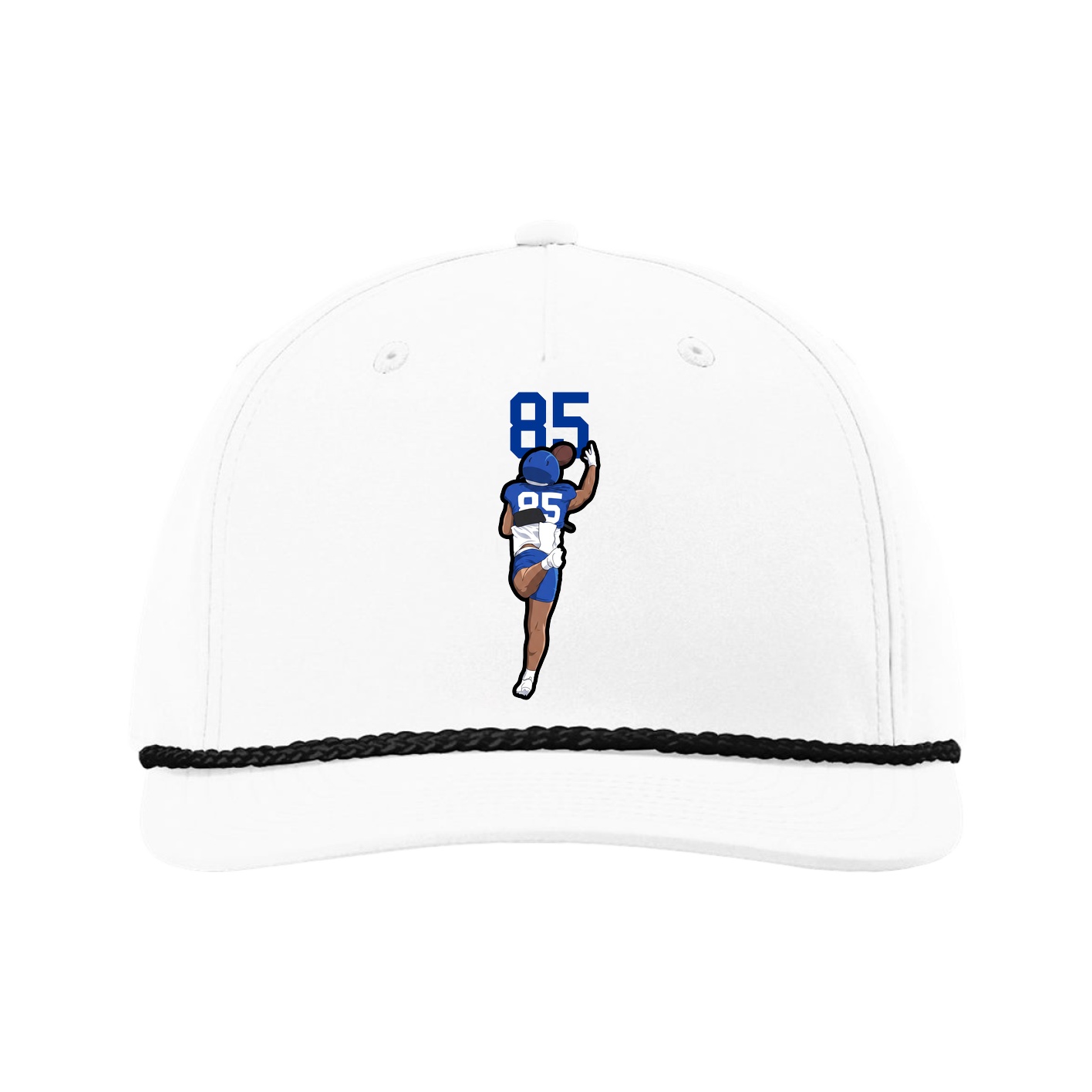 Five-Panel Classic Rope Cap — Number Top in White