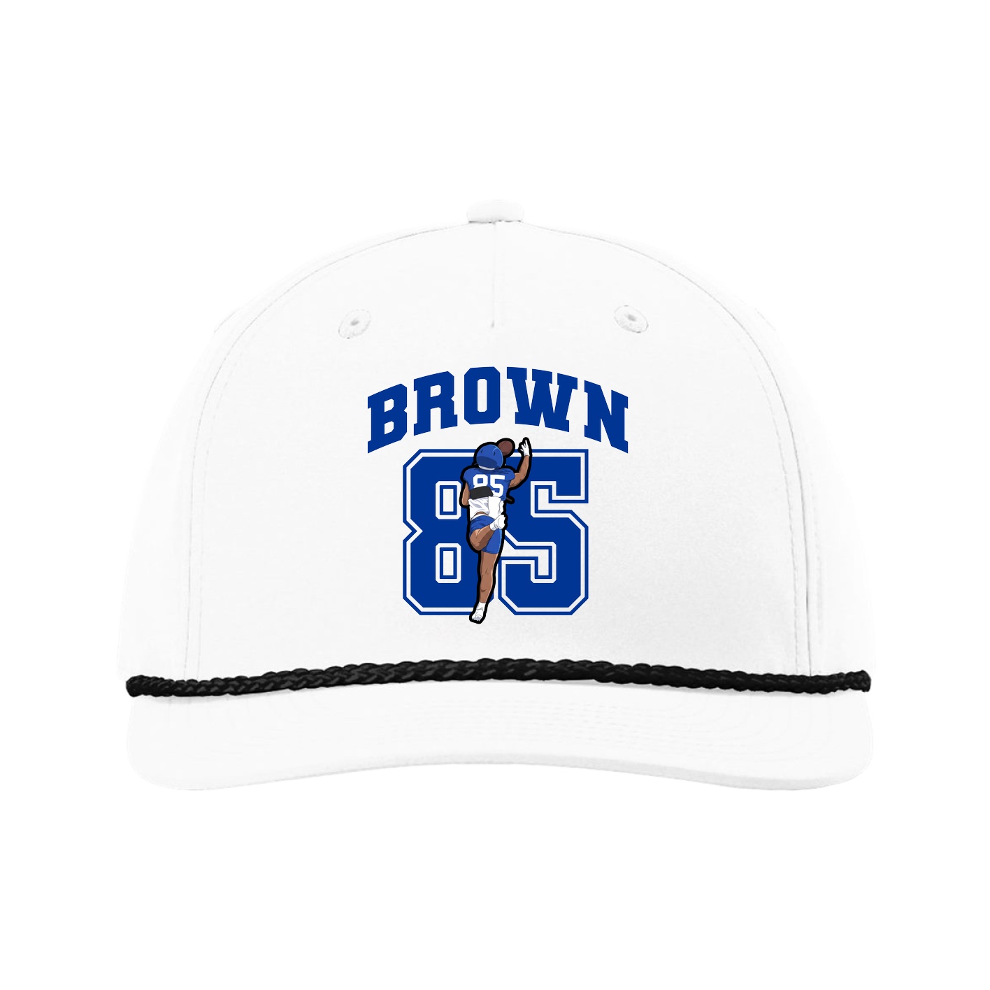 Five-Panel Classic Rope Cap — Number in White