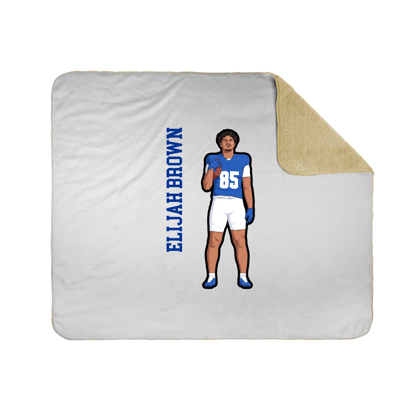 Throw Blanket — Name Vertical in White