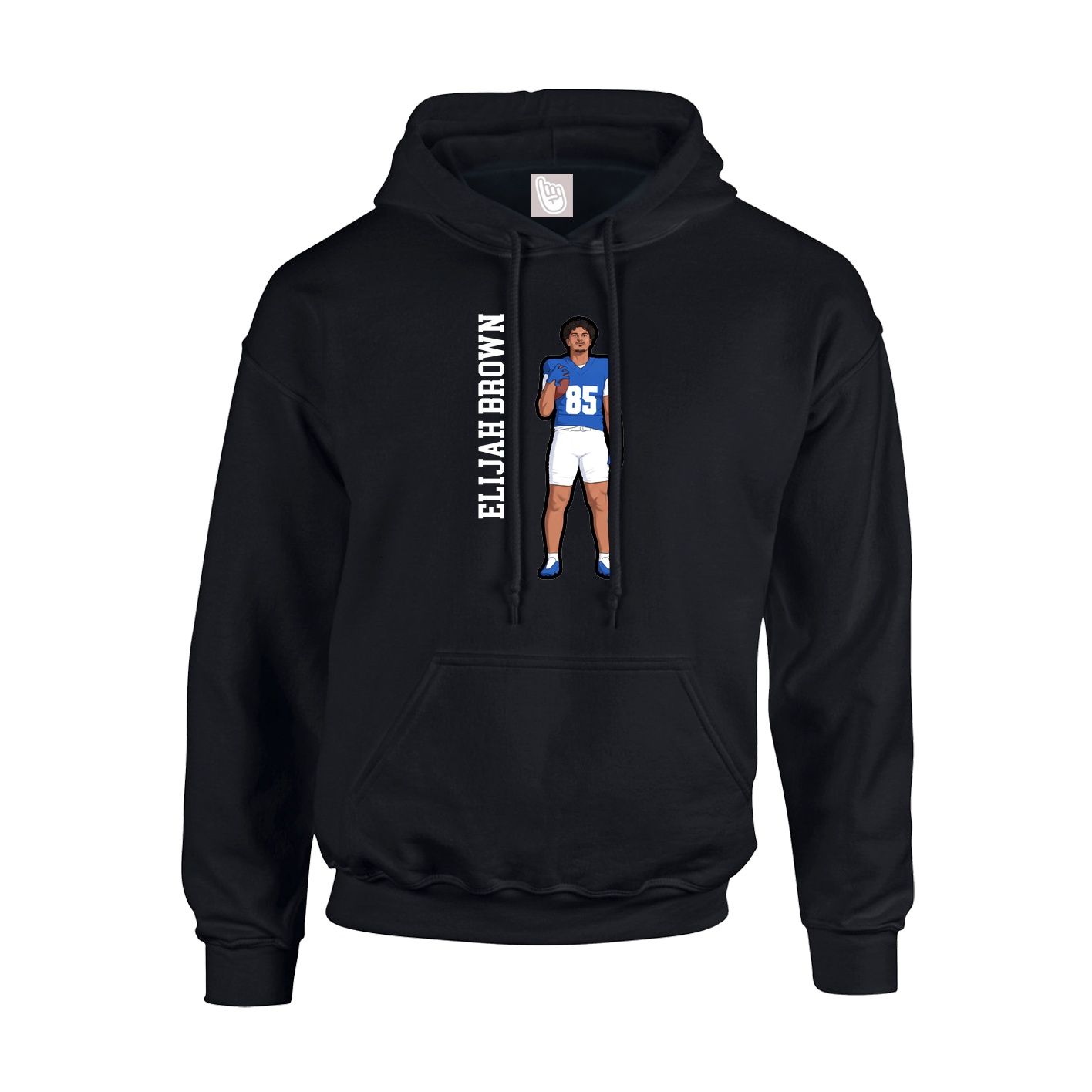 Youth Hoodie — Name Vertical in Black
