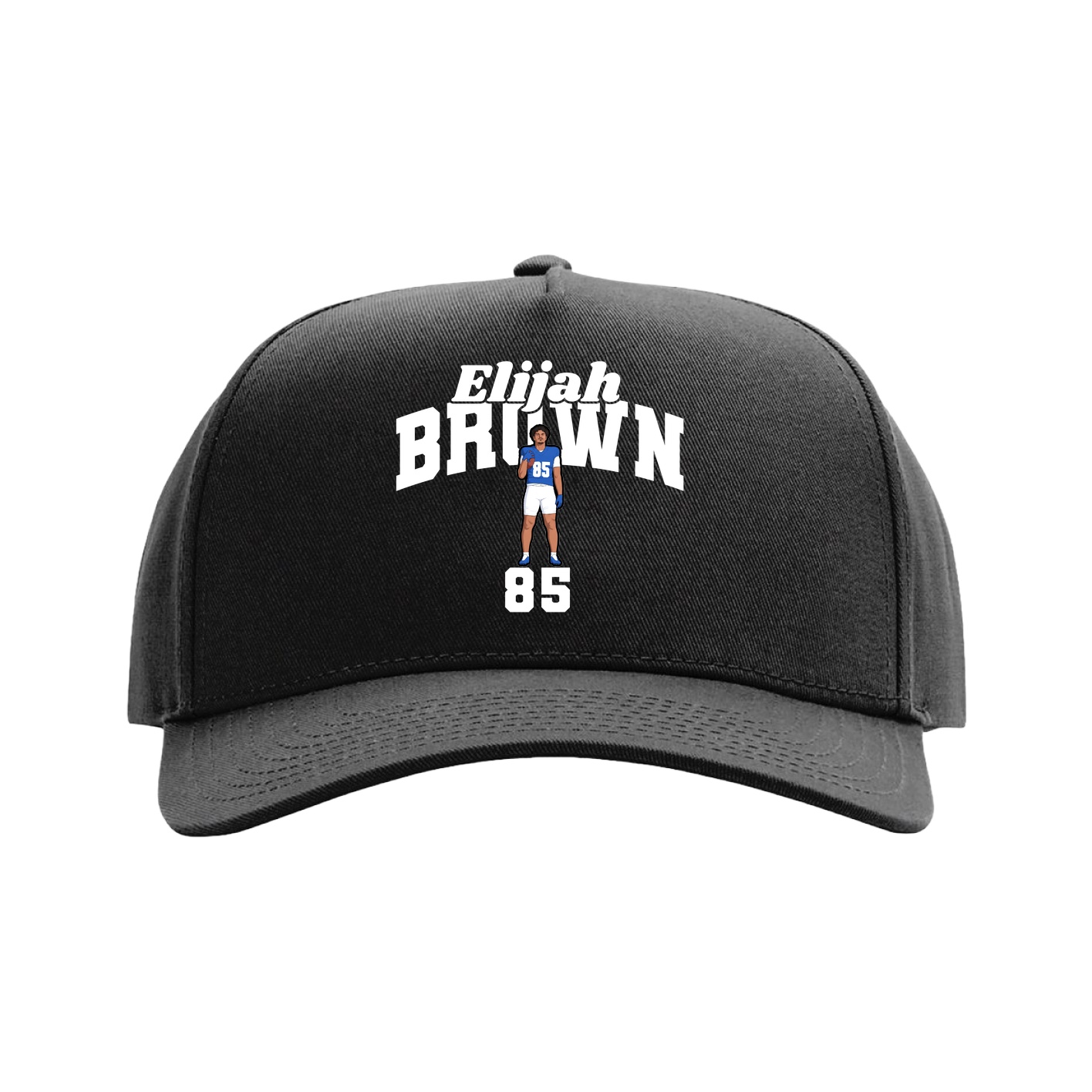 Full Fabric Five-Panel Champ Cap — Signature Arch in Black