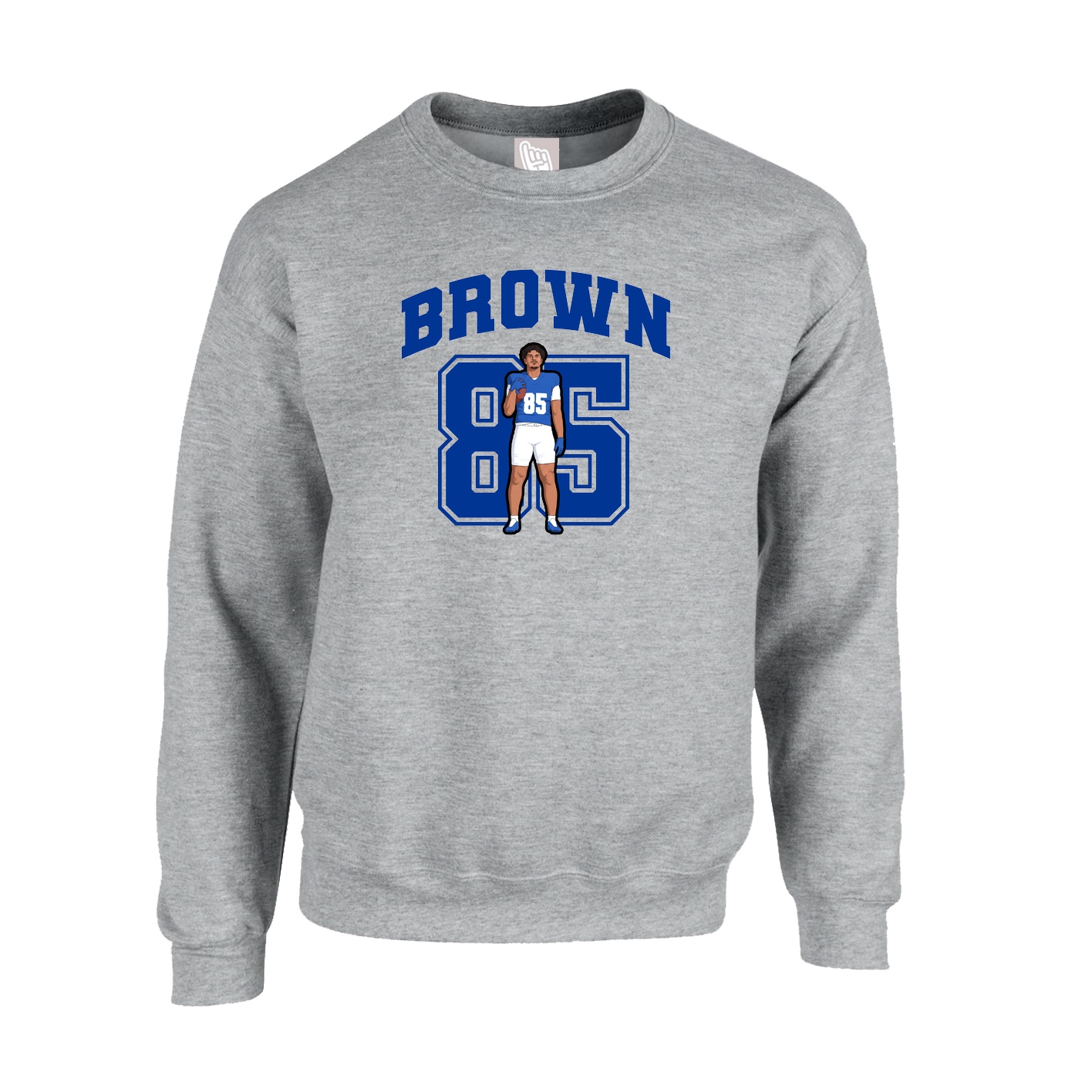 Fleece Crew — Number in Grey