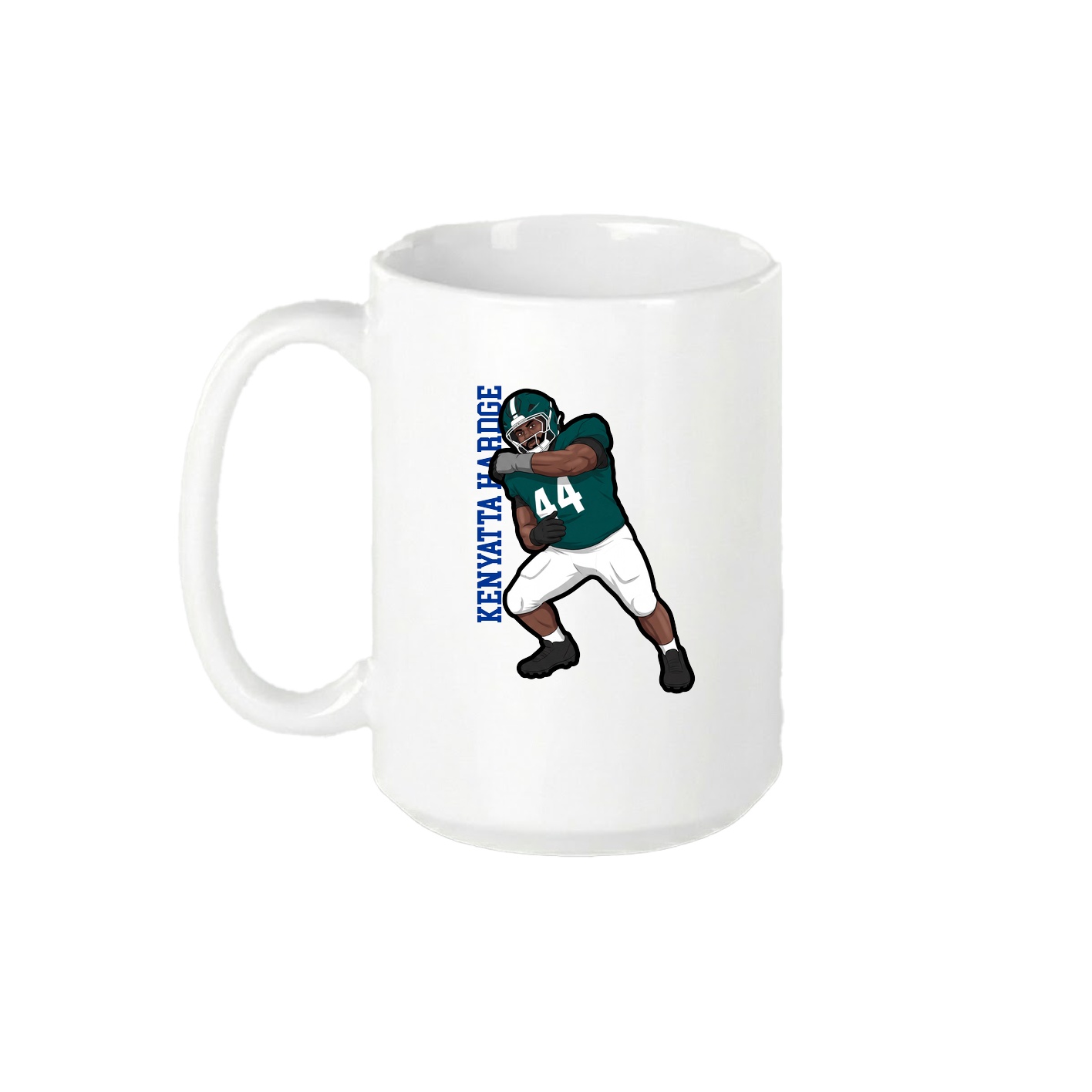 15oz Coffee Mug — Name Vertical in White