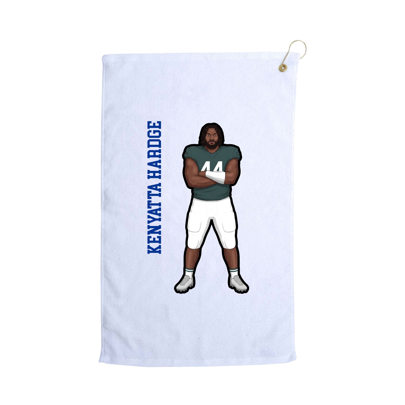 Golf Towel — Name Vertical in White