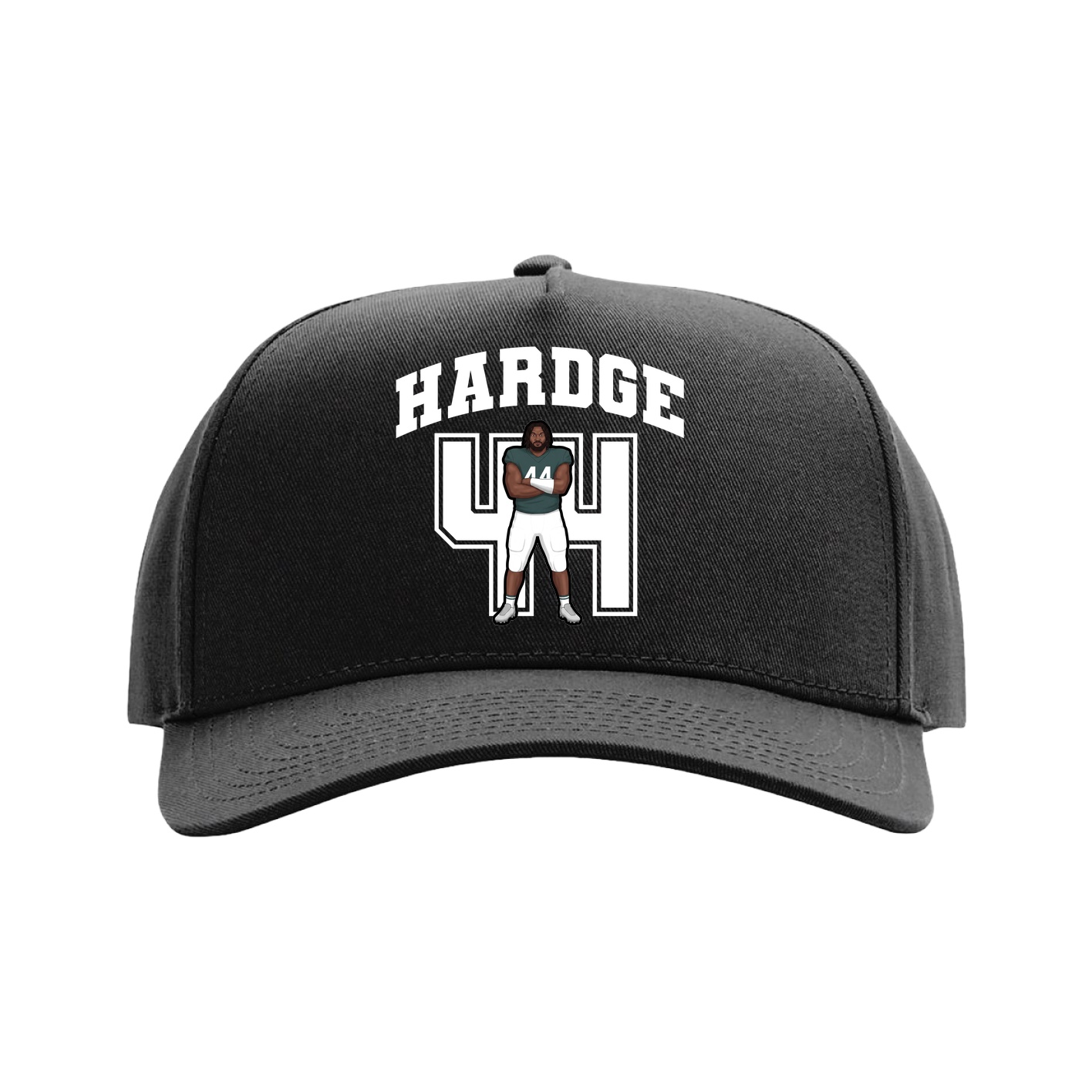 Full Fabric Five-Panel Champ Cap — Number in Black