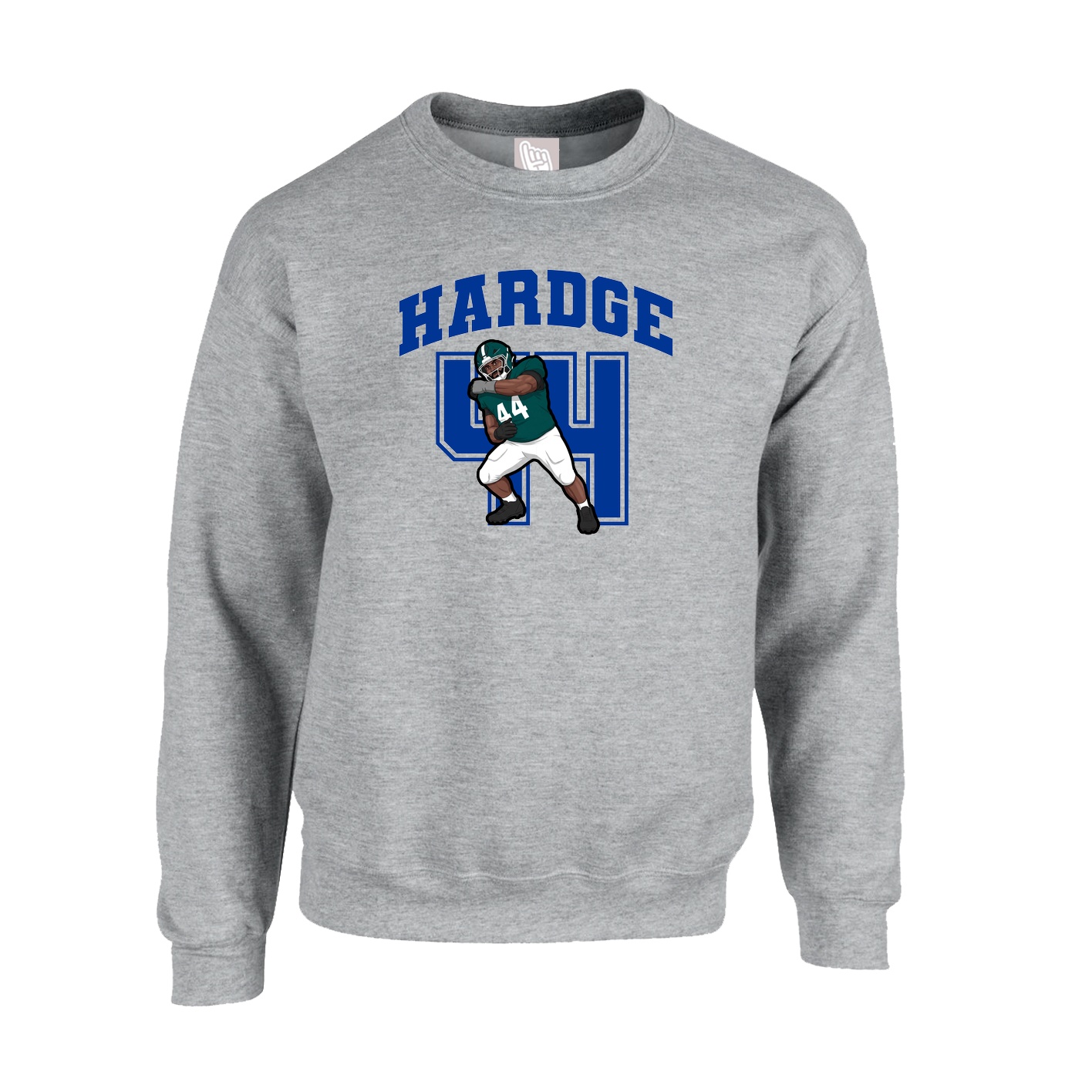 Fleece Crew — Number in Grey