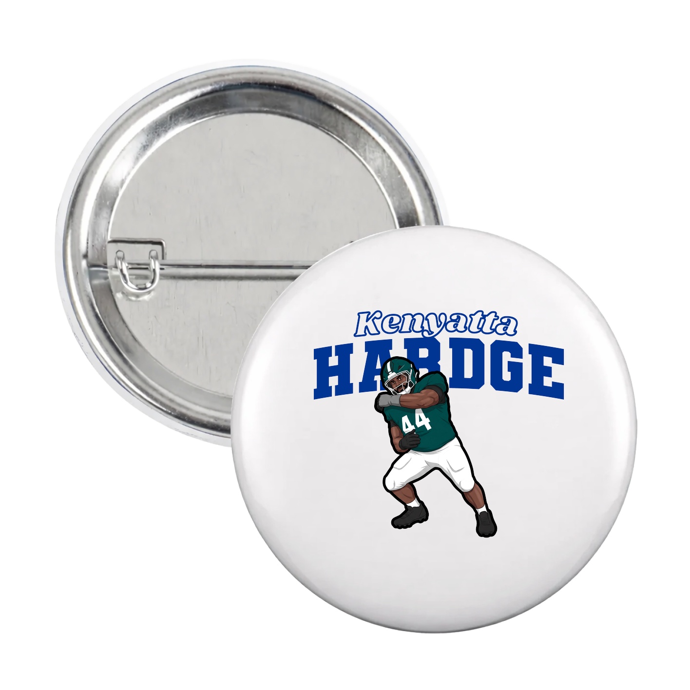 Game Day Button — Name Arch in White