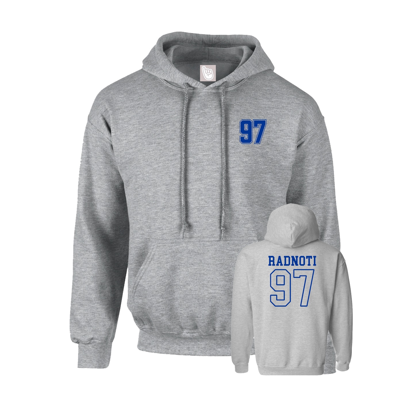 Hoodie — Chest Back in Grey