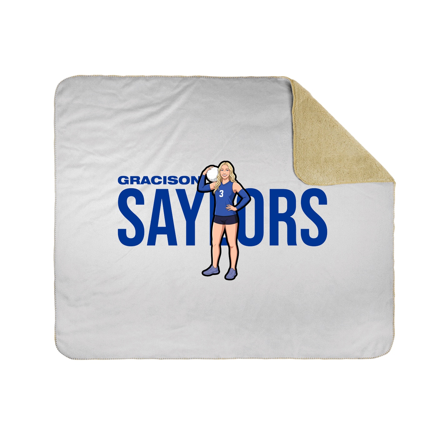 Throw Blanket — Player Name in White