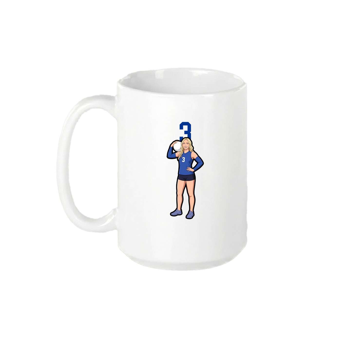 15oz Coffee Mug — Number Top in White