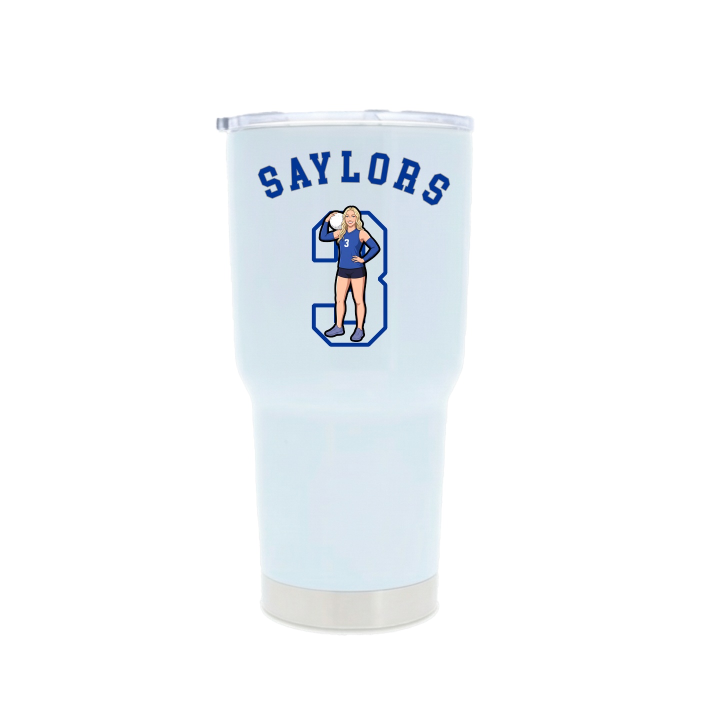 30oz Stainless Steel Tumbler — Shirsey Arch in White