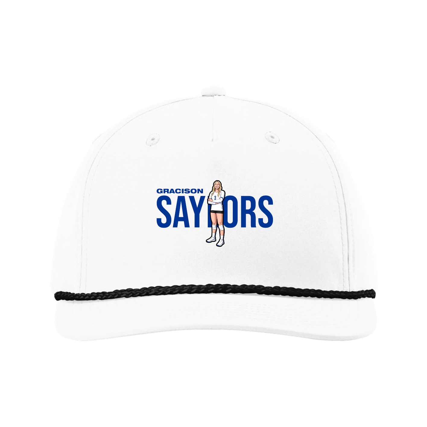 Five-Panel Classic Rope Cap — Player Name in White