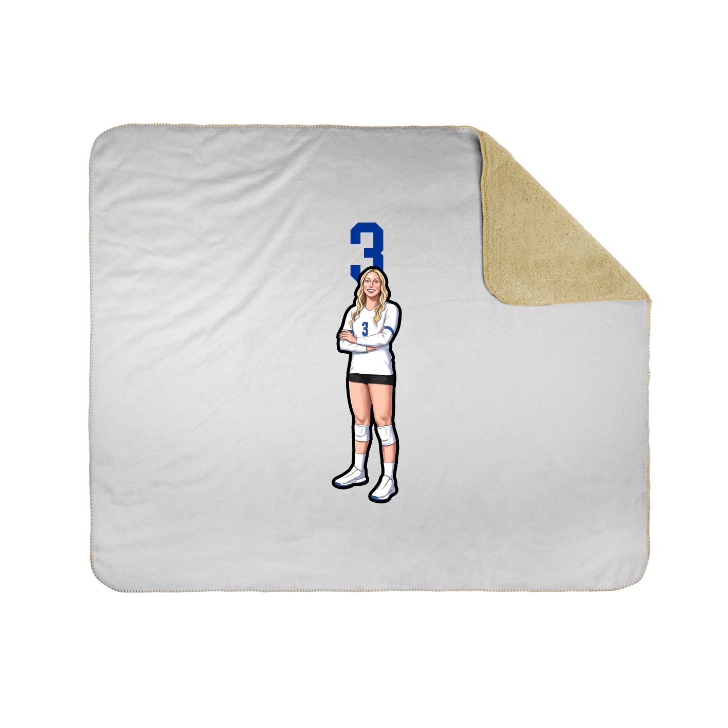 Throw Blanket — Number Top in White