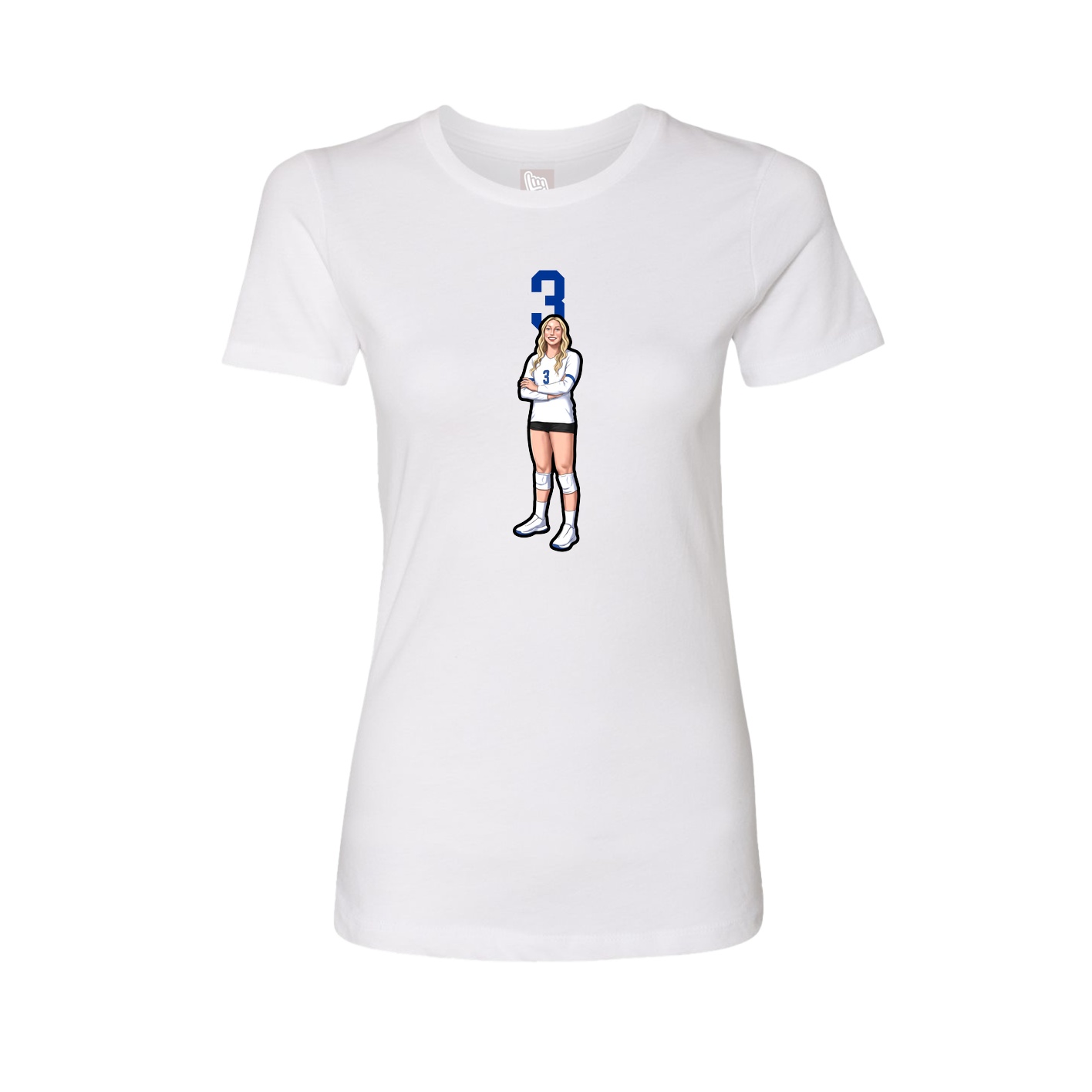 Fitted Women's Tee — Number Top in White