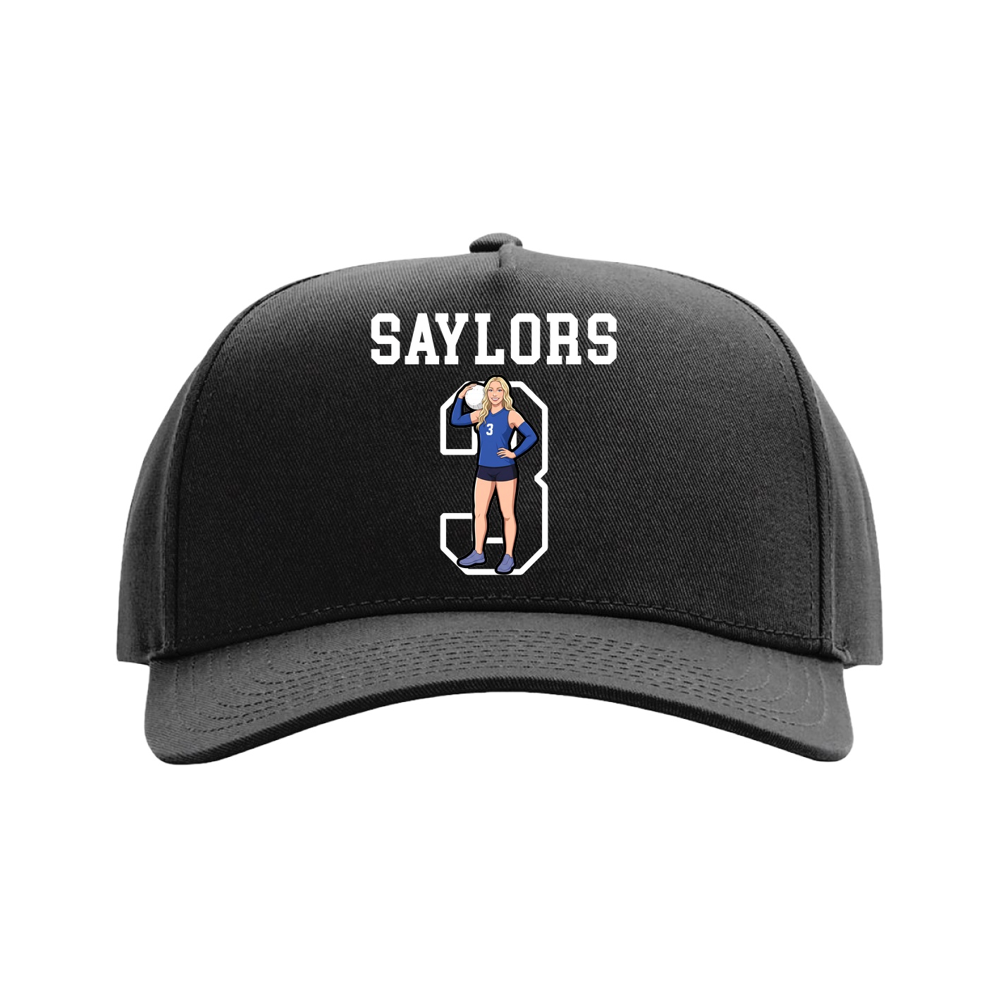 Full Fabric Five-Panel Champ Cap — Shirsey in Black