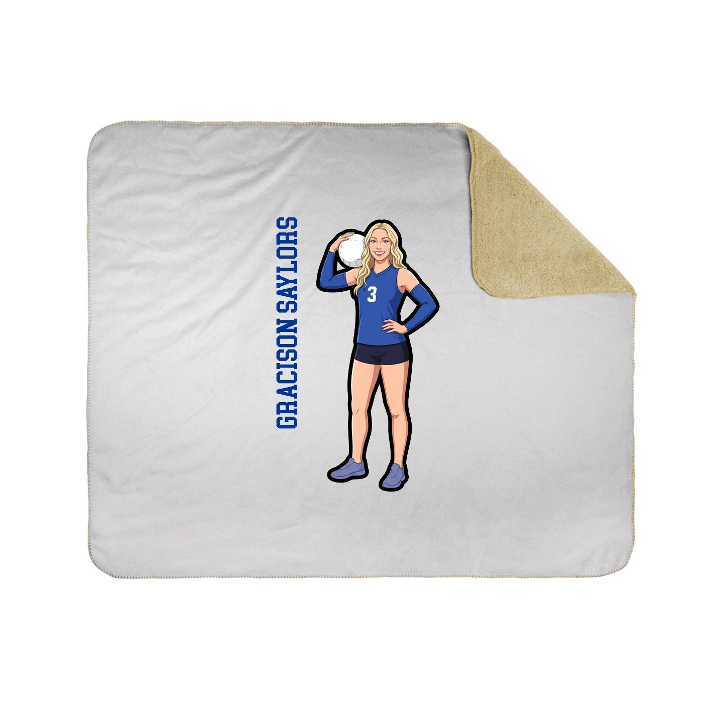 Throw Blanket — Name Vertical in White