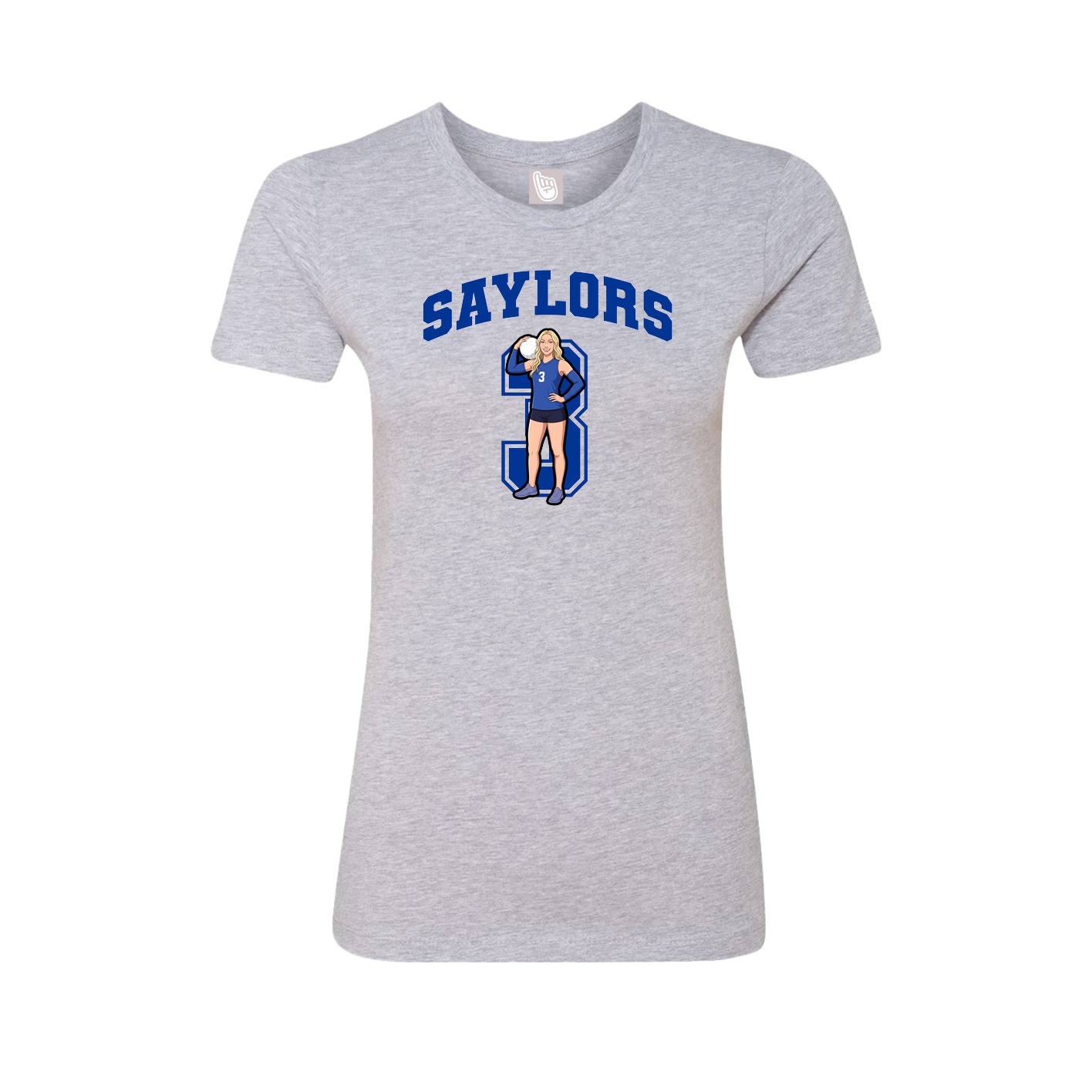 Fitted Women's Tee — Number in Grey