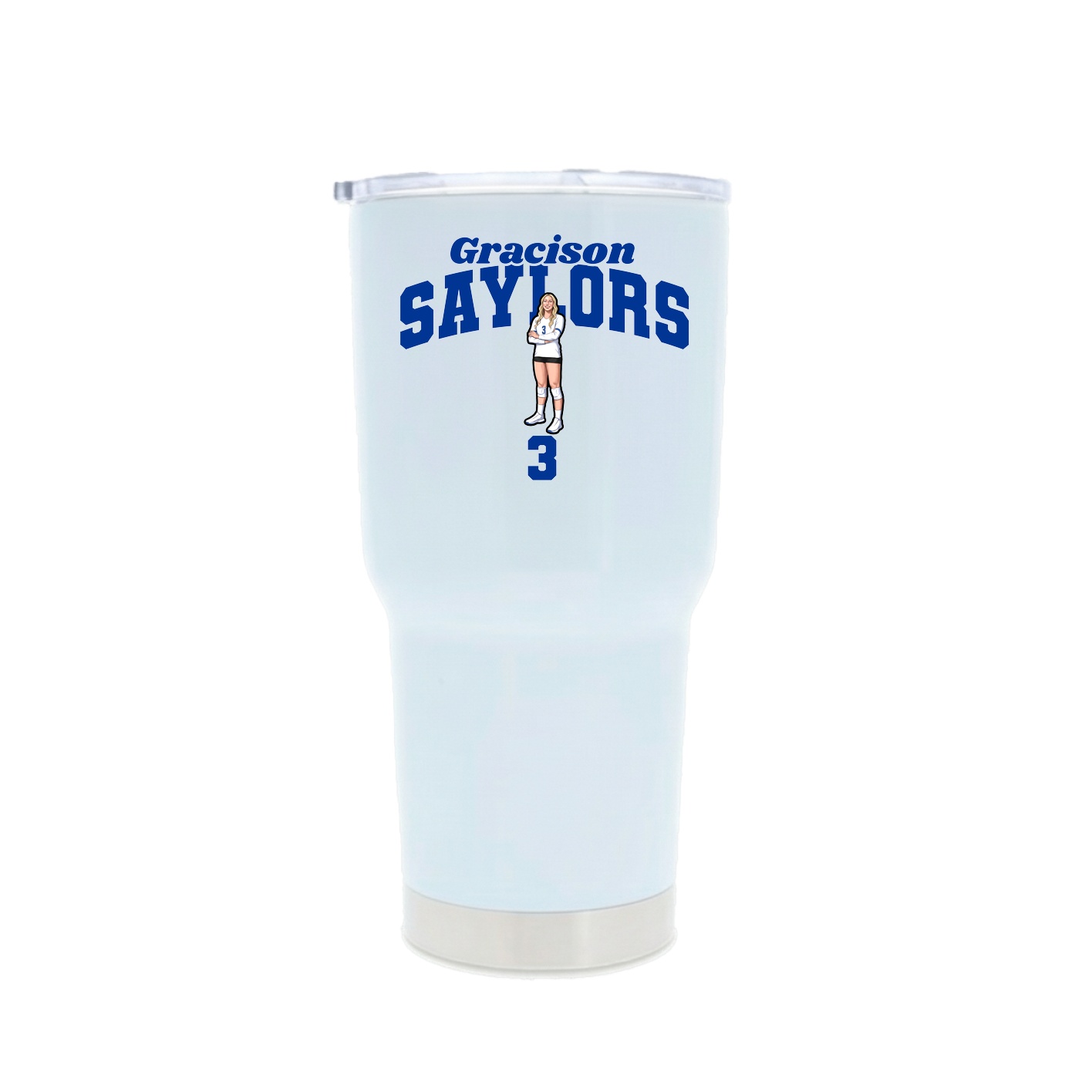 30oz Stainless Steel Tumbler — Signature Arch in White
