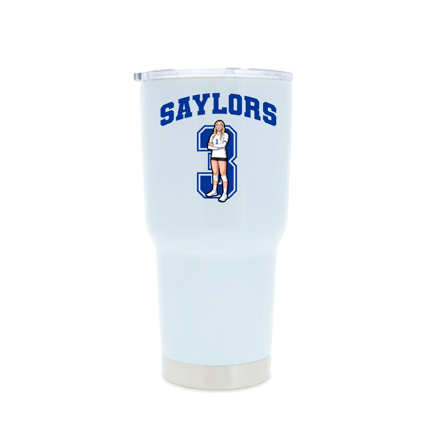 30oz Stainless Steel Tumbler — Number in White