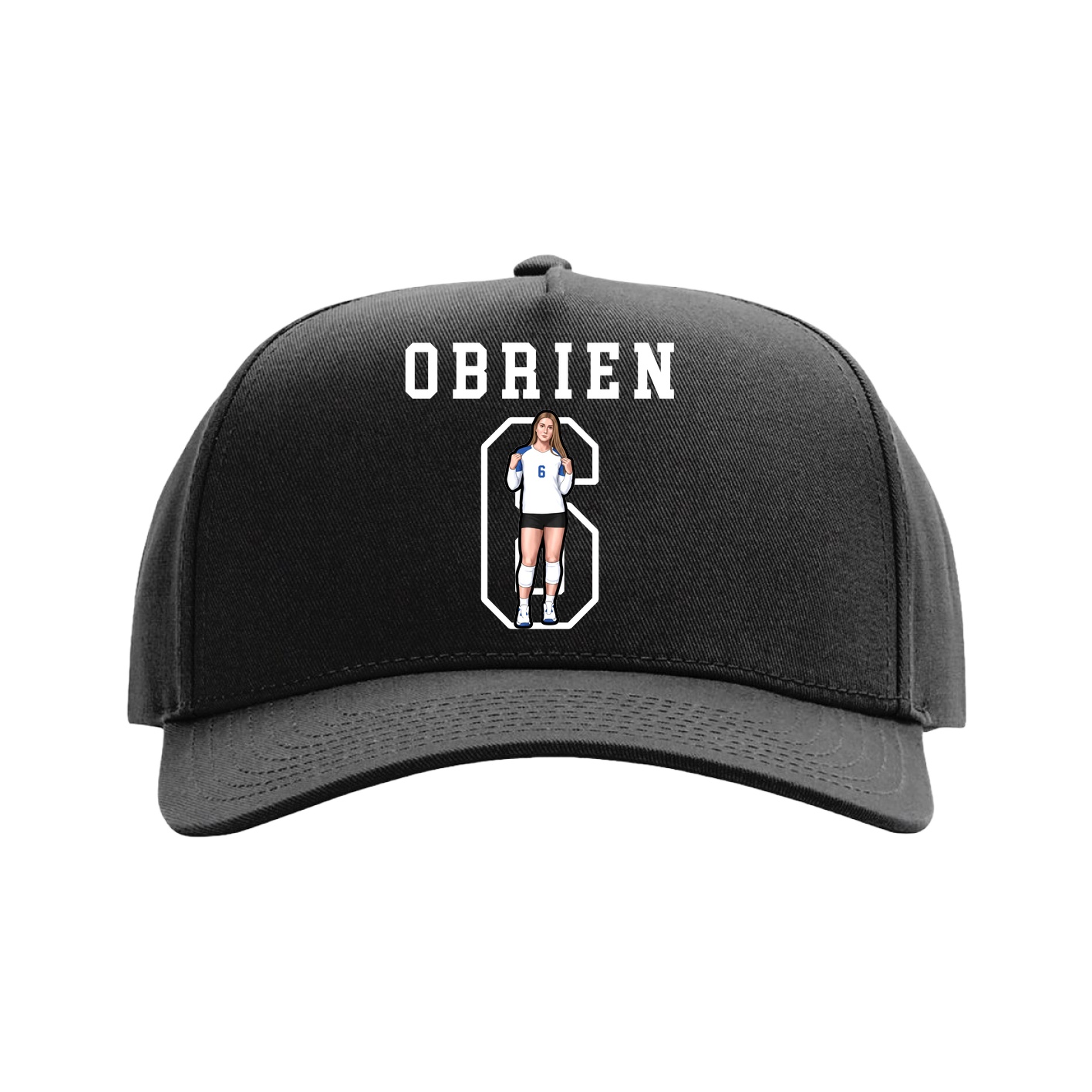 Full Fabric Five-Panel Champ Cap — Shirsey in Black