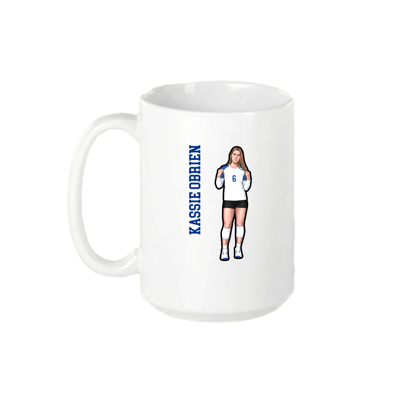 15oz Coffee Mug — Name Vertical in White