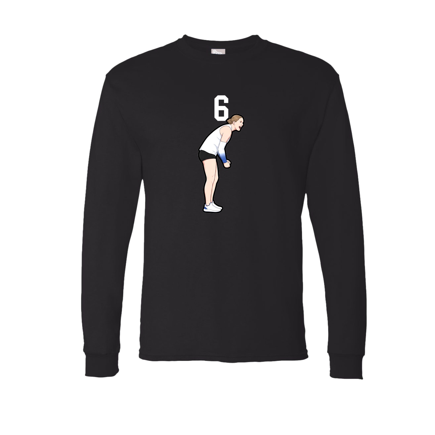 Long Sleeve Tee — Number Top in Black