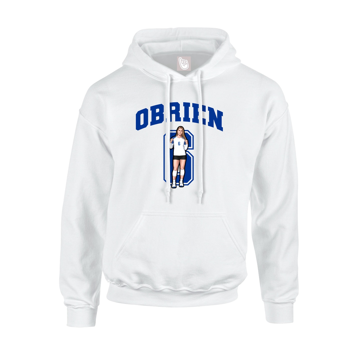 Hoodie — Number in White