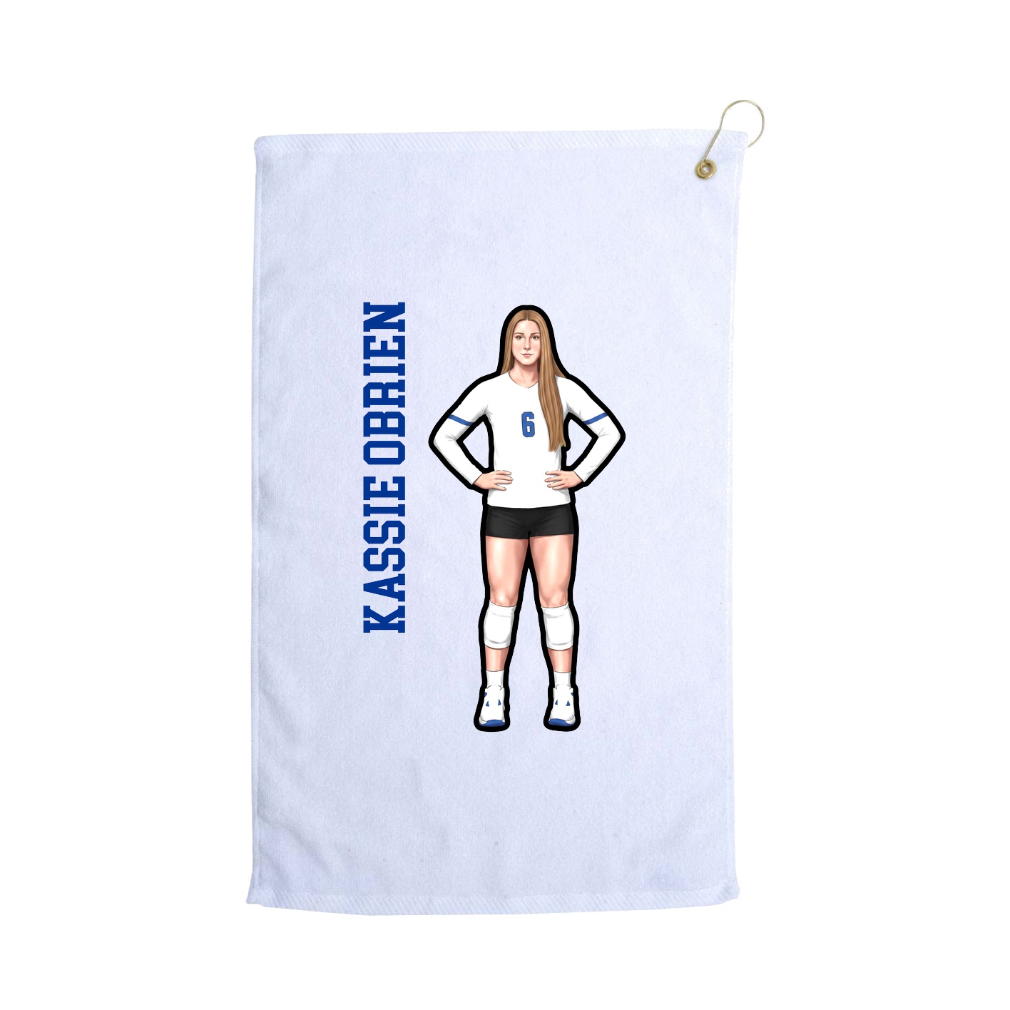 Golf Towel — Name Vertical in White