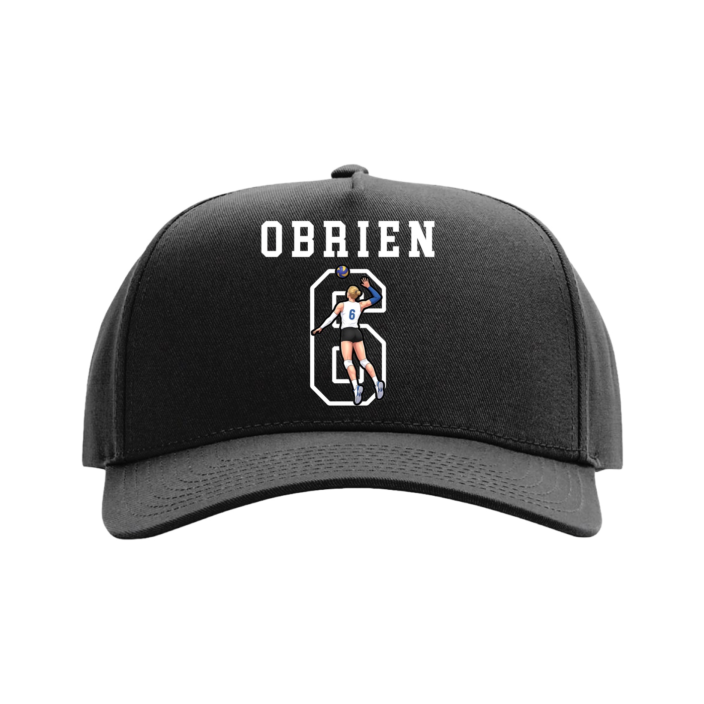Full Fabric Five-Panel Champ Cap — Shirsey in Black