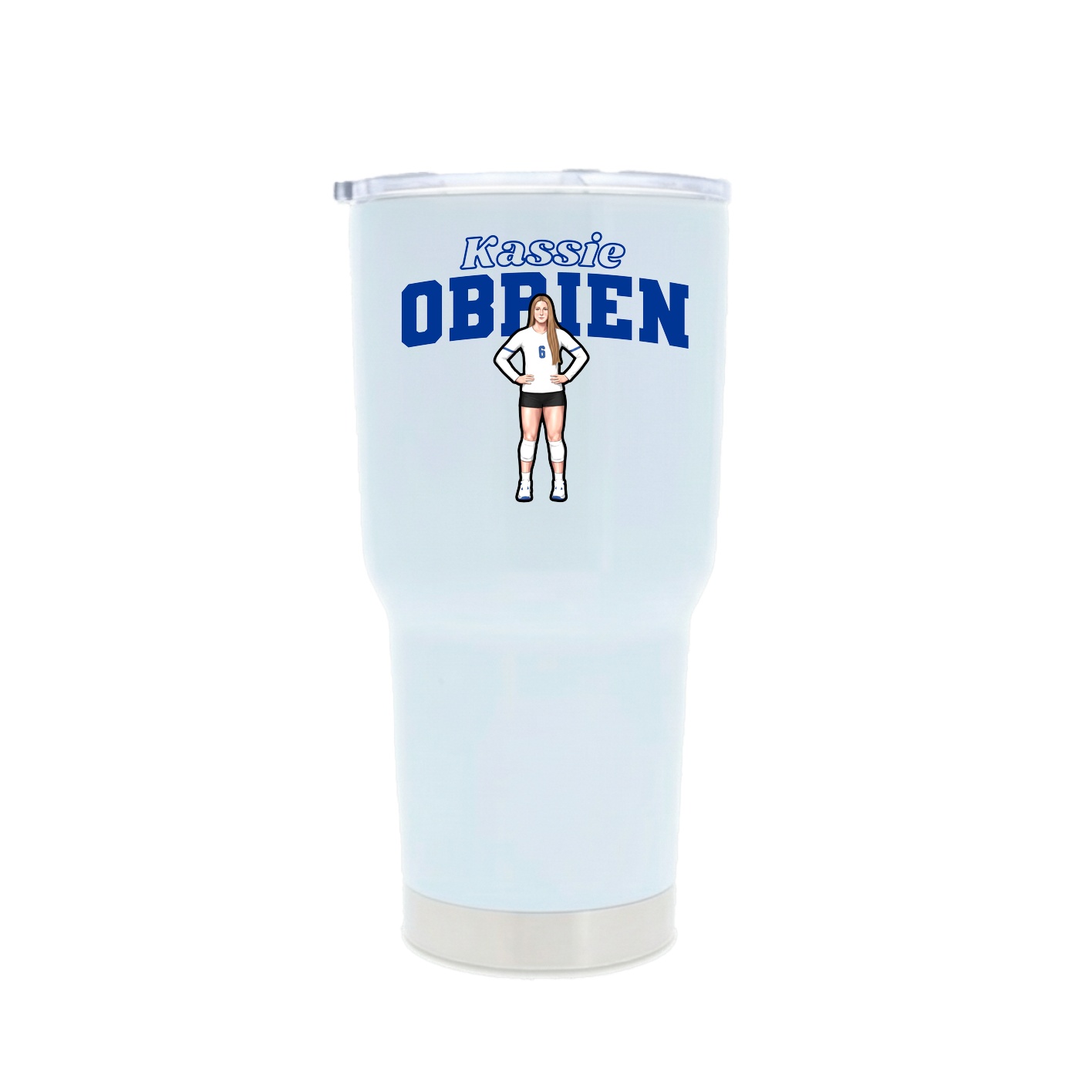 30oz Stainless Steel Tumbler — Name Arch in White