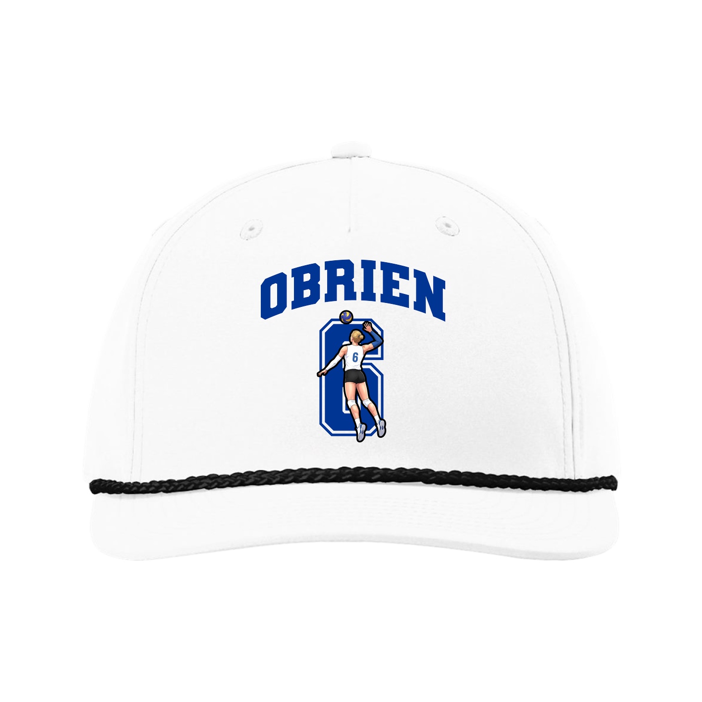 Five-Panel Classic Rope Cap — Number in White