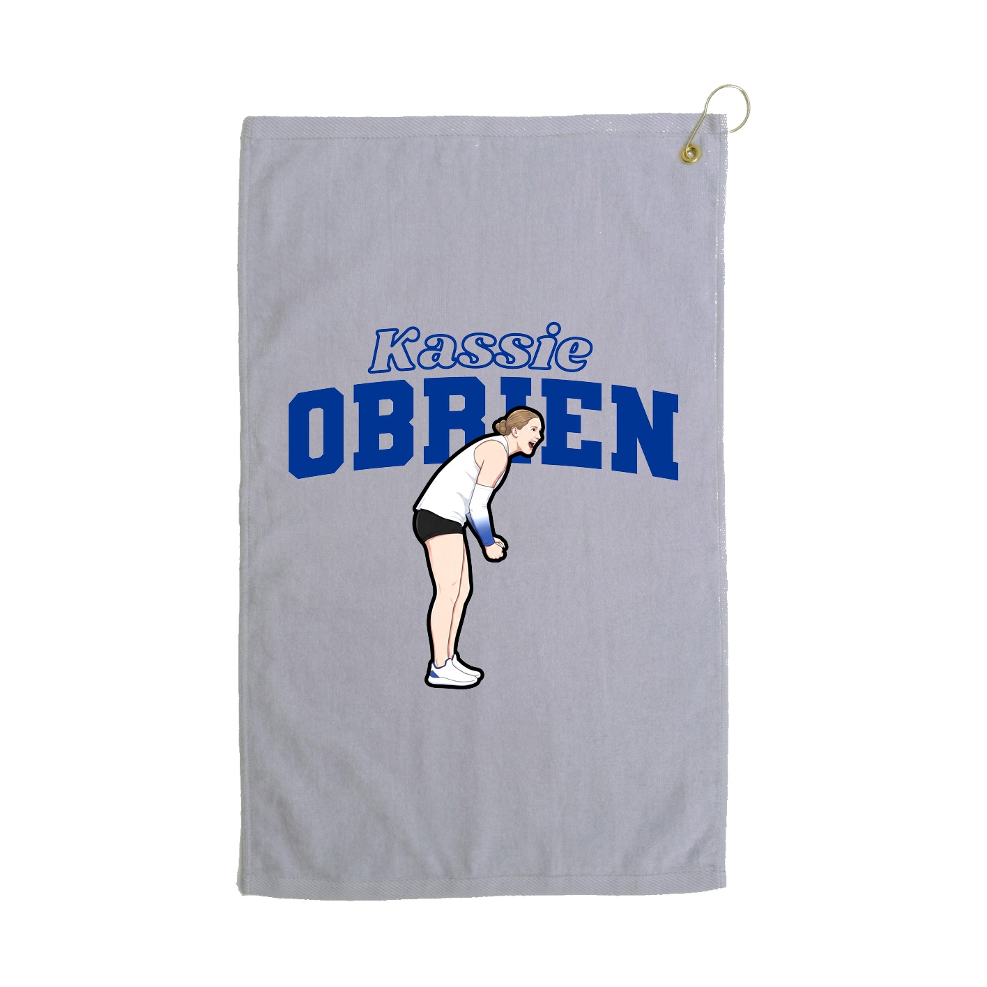 Golf Towel — Name Arch in Grey