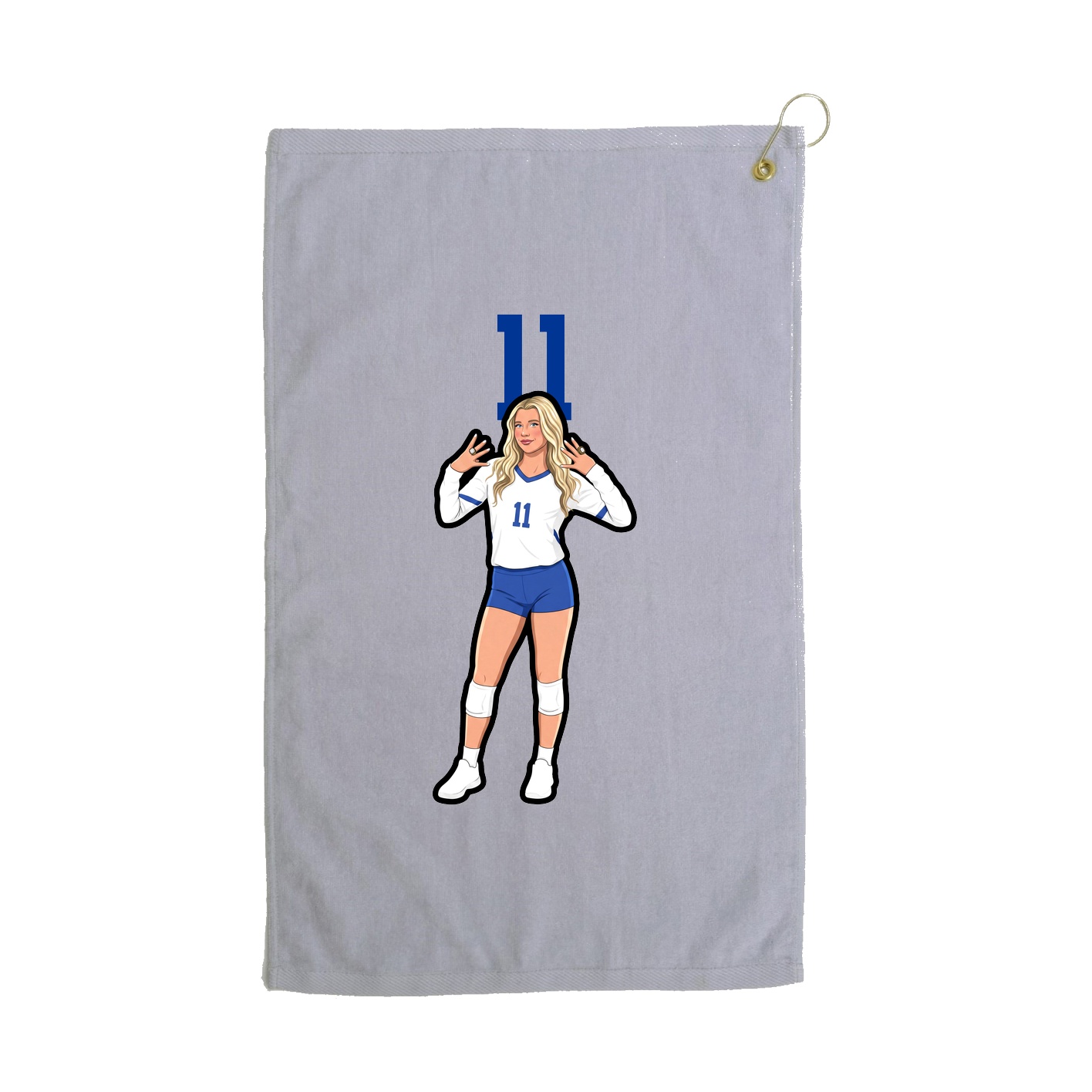 Golf Towel — Number Top in Grey