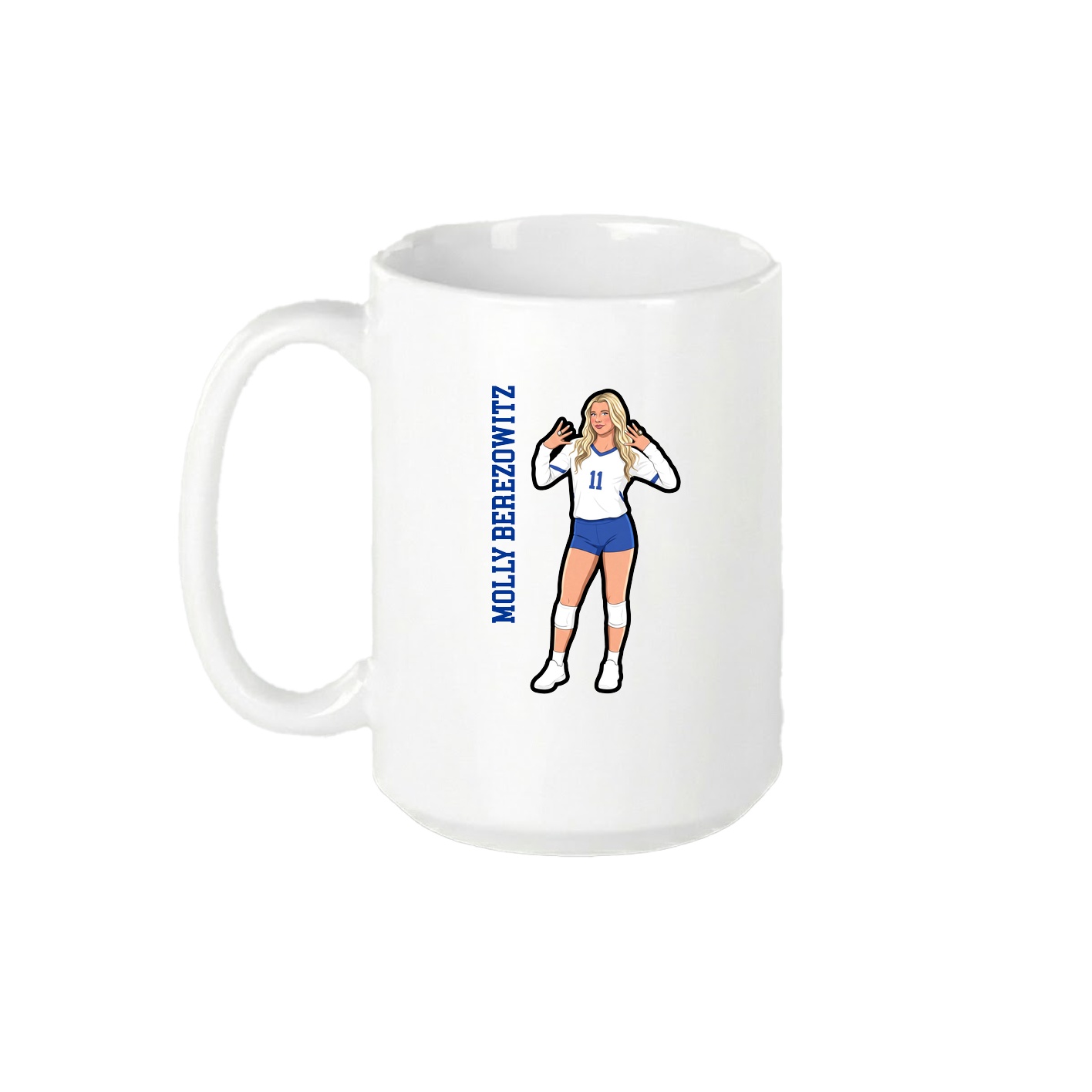 15oz Coffee Mug — Name Vertical in White